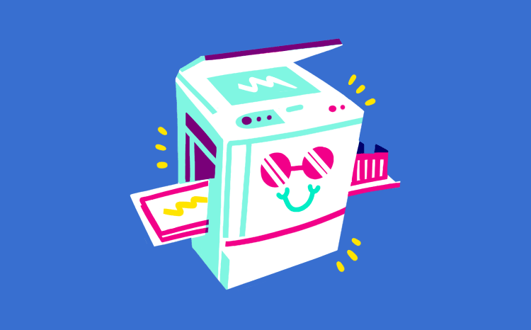 Happy Risograph Machine Guy Giphy Sticker by Jordan Kay