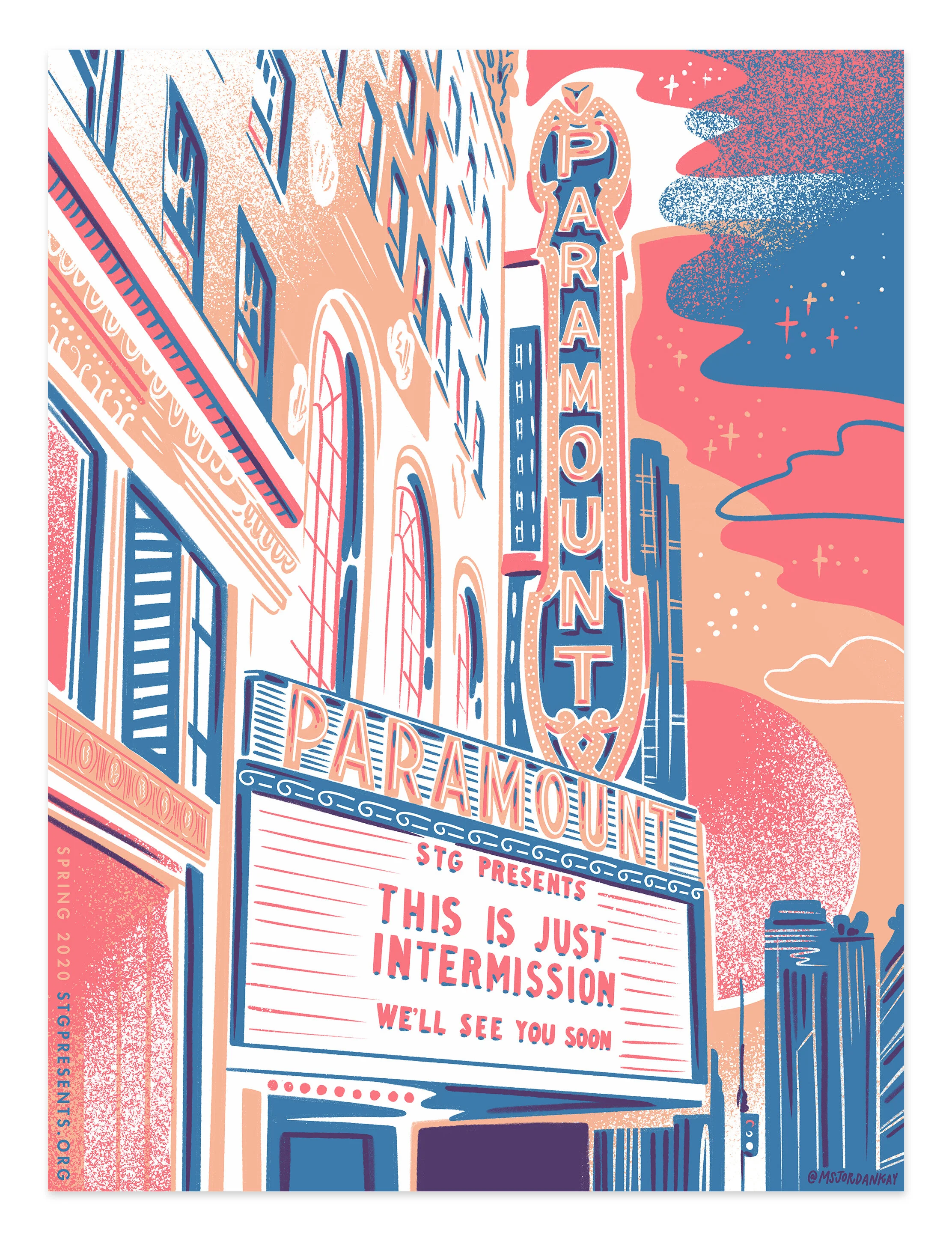 Covid19 Seattle Theatre Group Marquee Silkscreen Poster Design