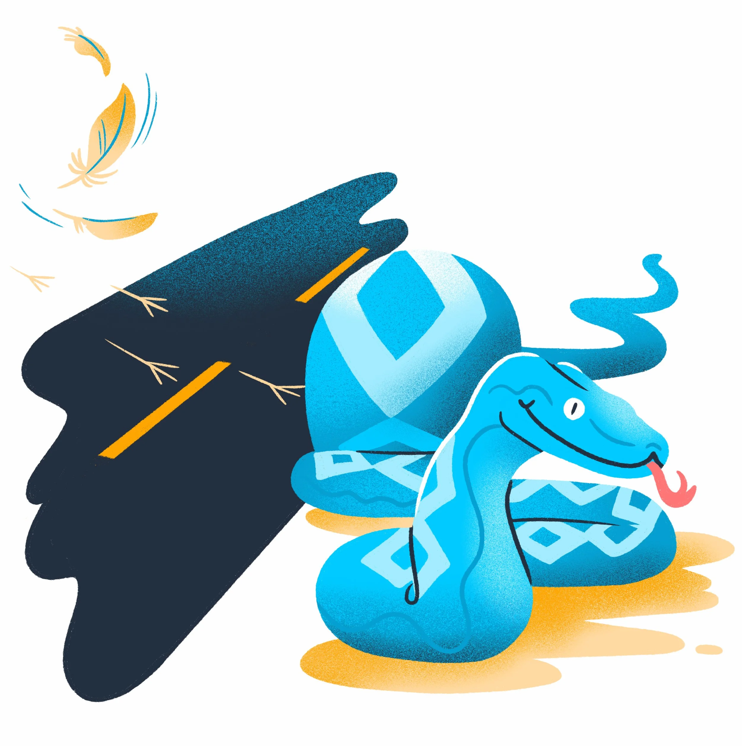 Alexa Joke Book illustration by Jordan Kay - Snake chicken crossing the road