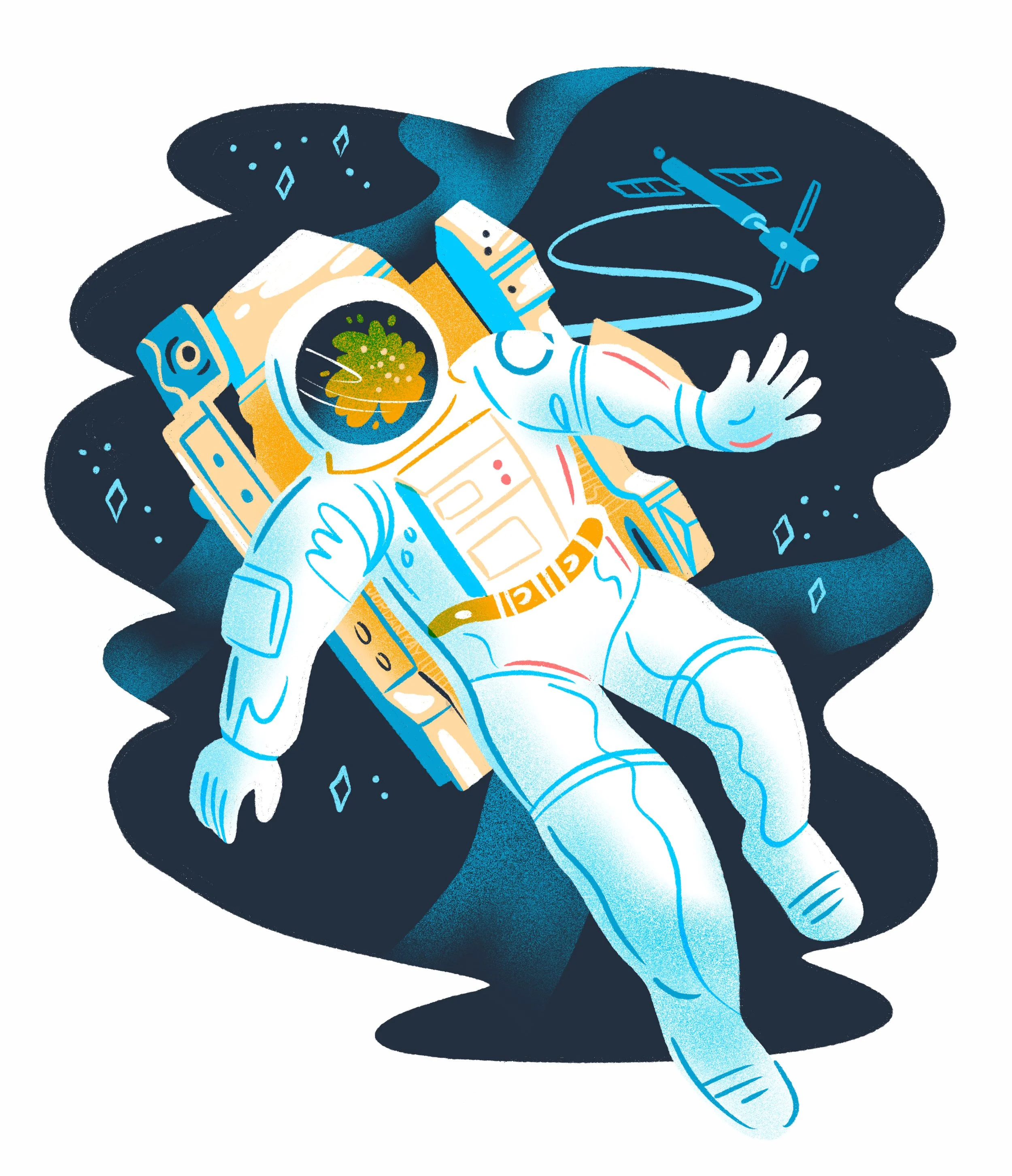 Alexa Joke Book illustration by Jordan Kay - Astronaut sneeze