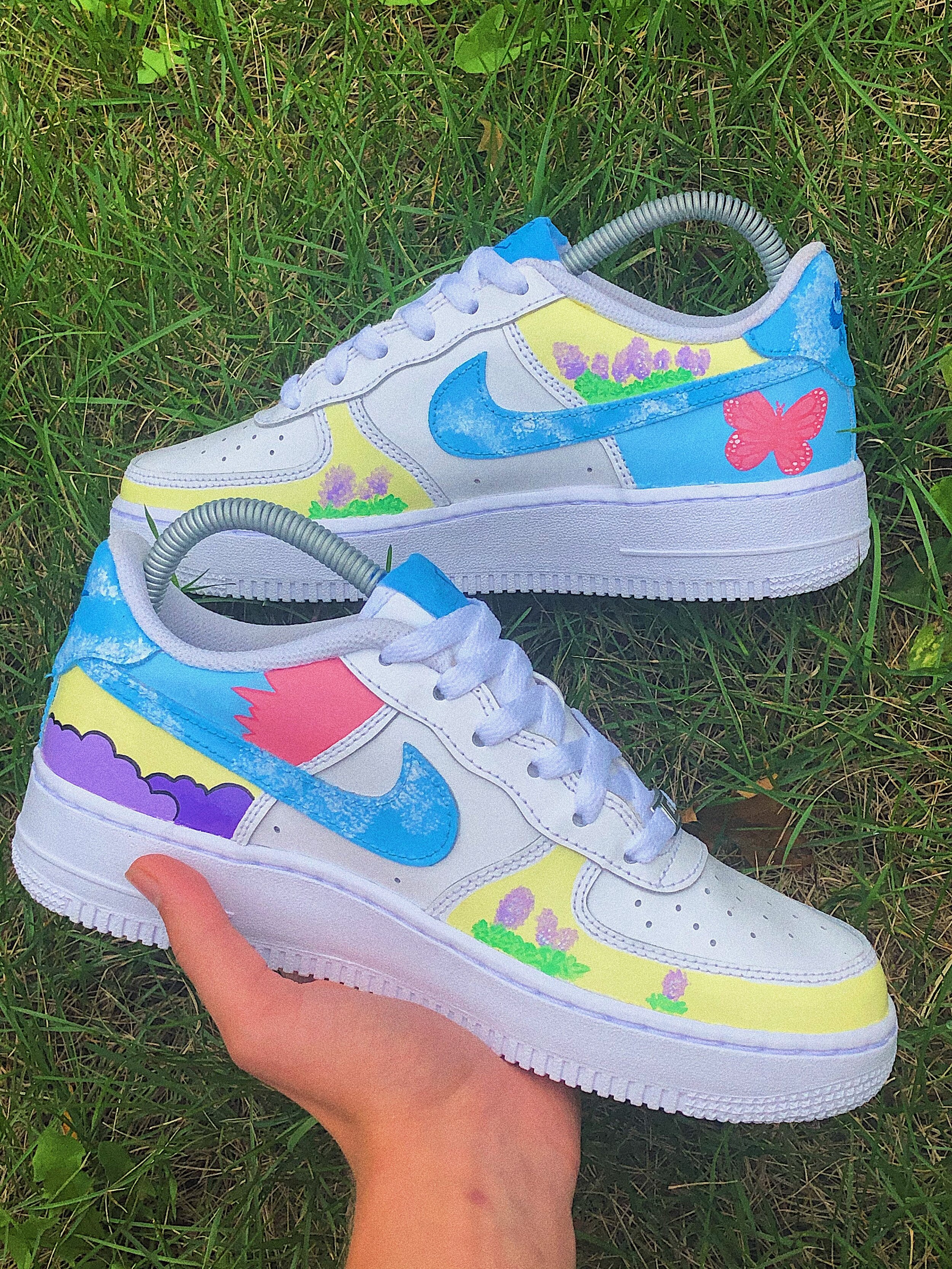 Nike Air Force 1 Custom Rainbow Splatter Shoes