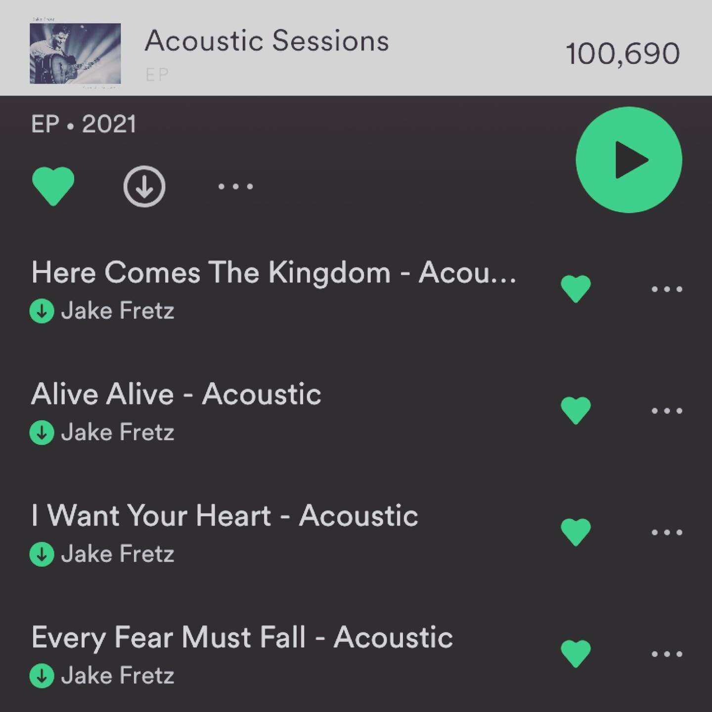 Acoustic sessions just turned 100K.
Thanks for the listens, shares, and saves!
P.S. New music coming soon!
#thanks