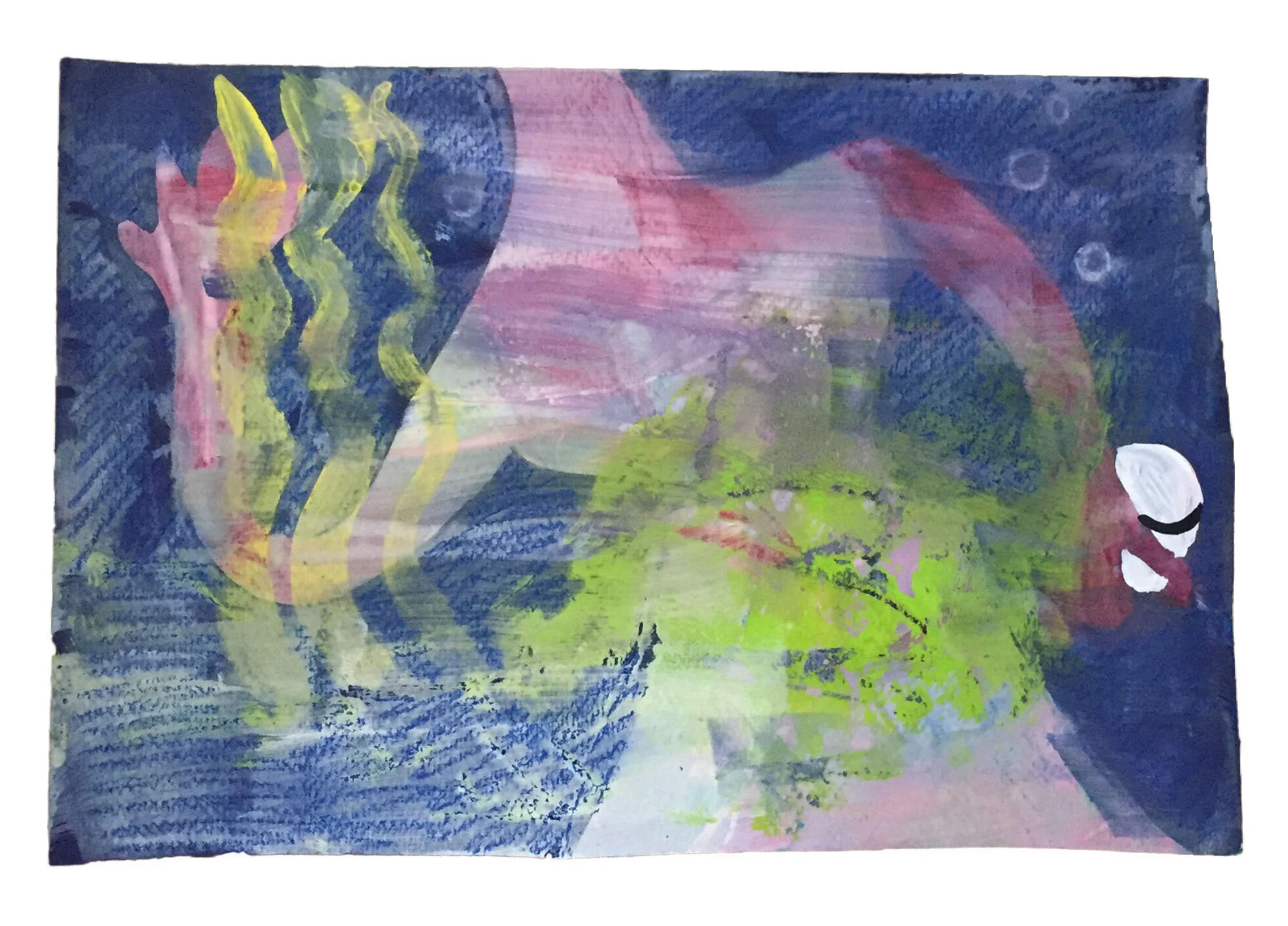 Mermaids vs Mermaids. Acrylic on paper, 2018