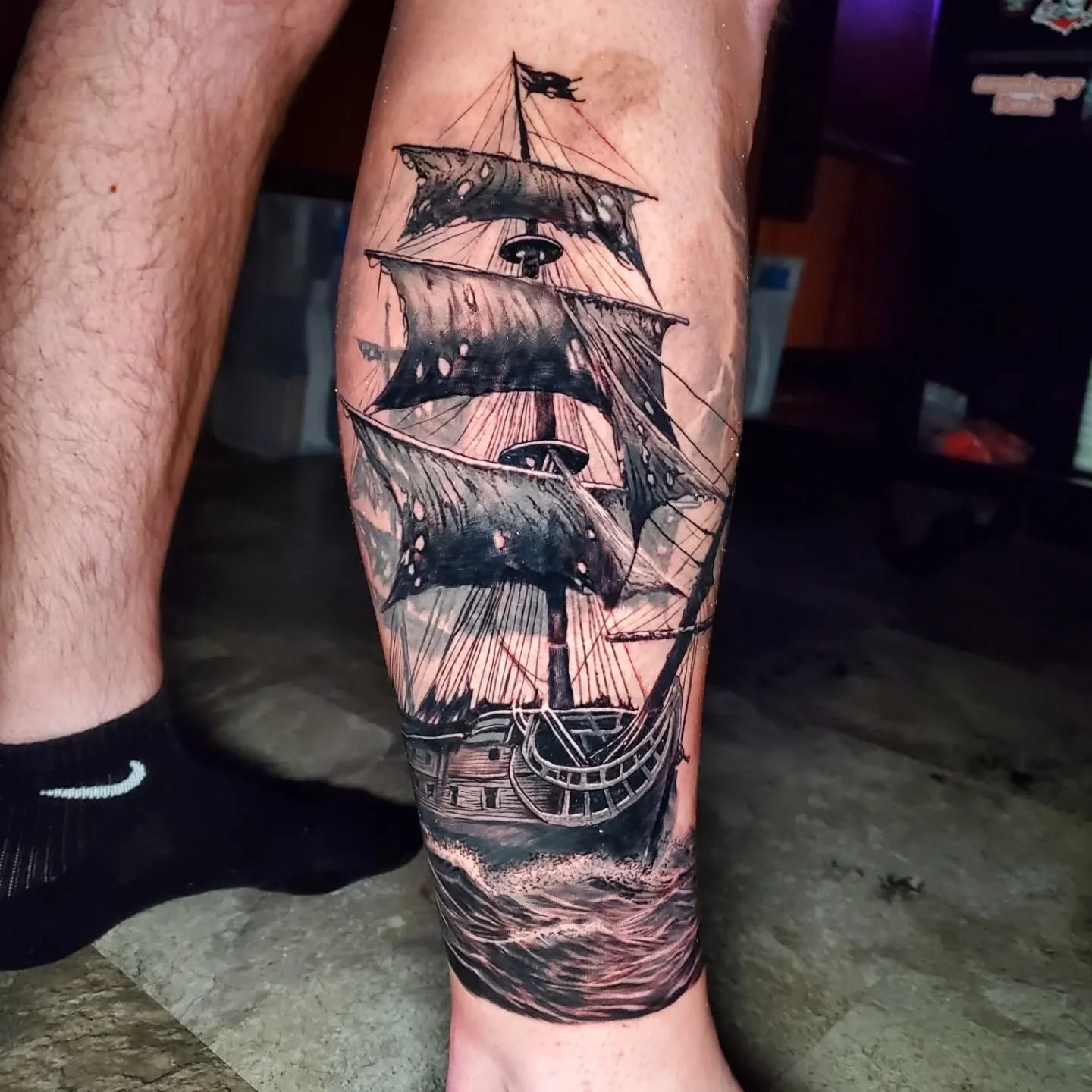 Tattered sails ship done today.