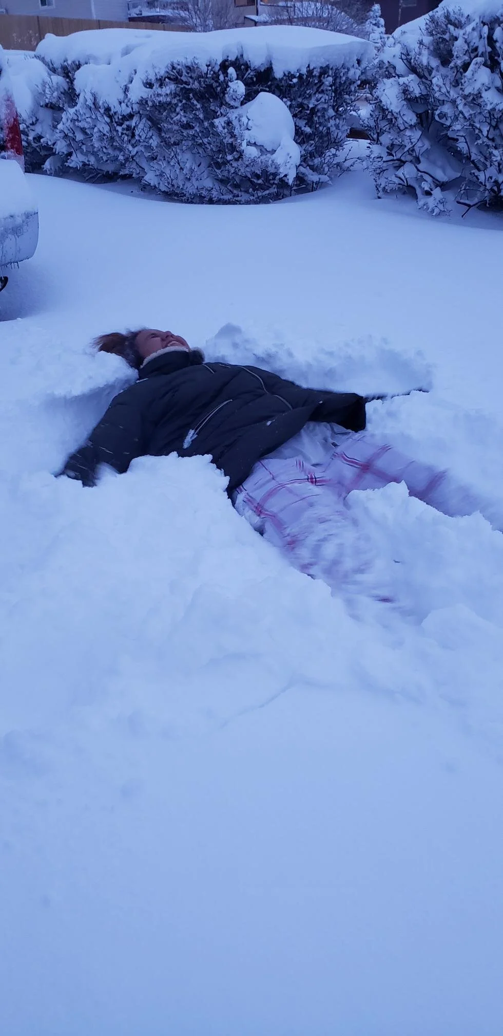  Snow angels in the making. (Photo Credit: Eleanor Bustos, Sales Support) 