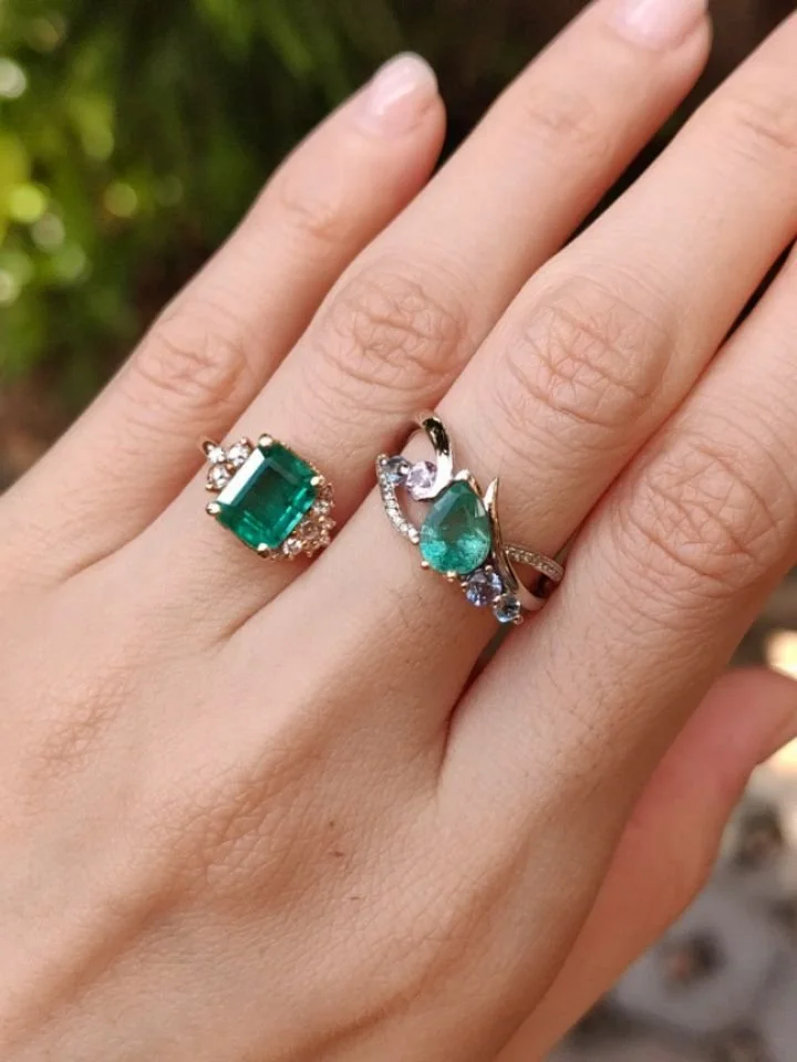 Emeralds and birdsong. View these emerald rings and more on our website, or DM us to set a viewing appointment at our showroom in QC.

www.artinjewelsbyanne.com 

#ArtinJewels #wearableart #futureheirlooms #finejewelry #emerald