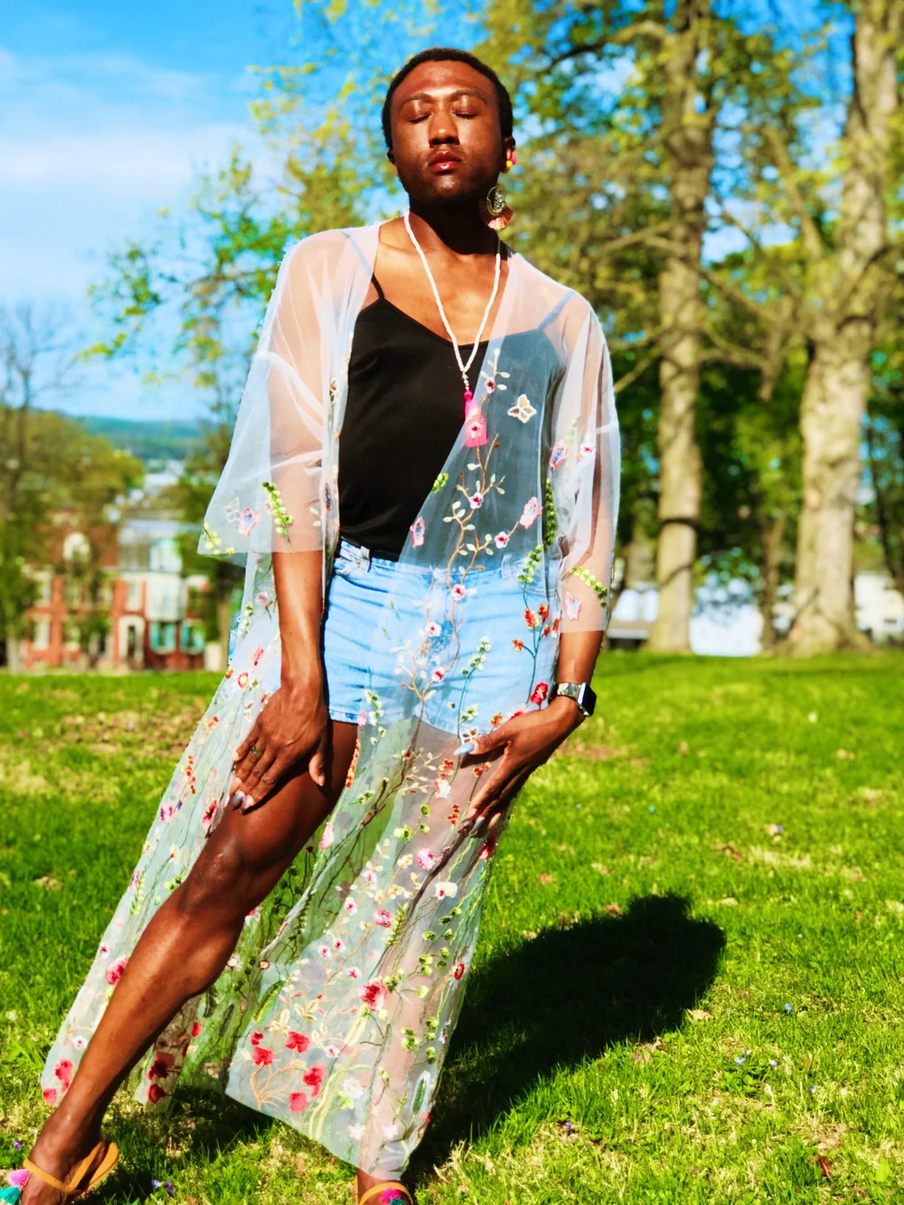 White Embroidered Tulle Duster — Terrance Williams Designs