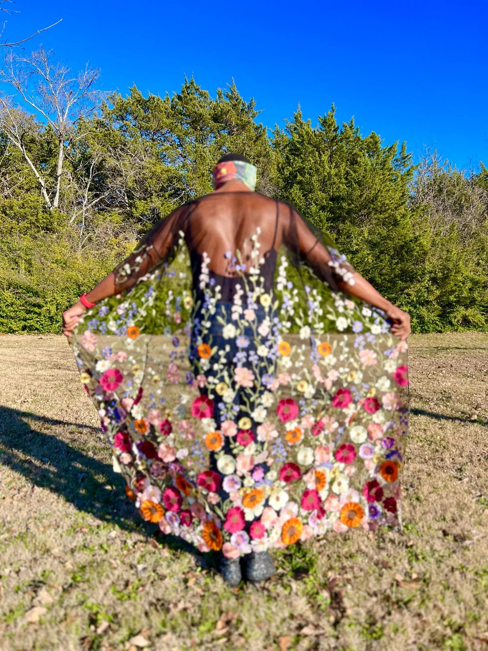 Pre- Order* Embroidered Pressed Floral Duster — Terrance Williams