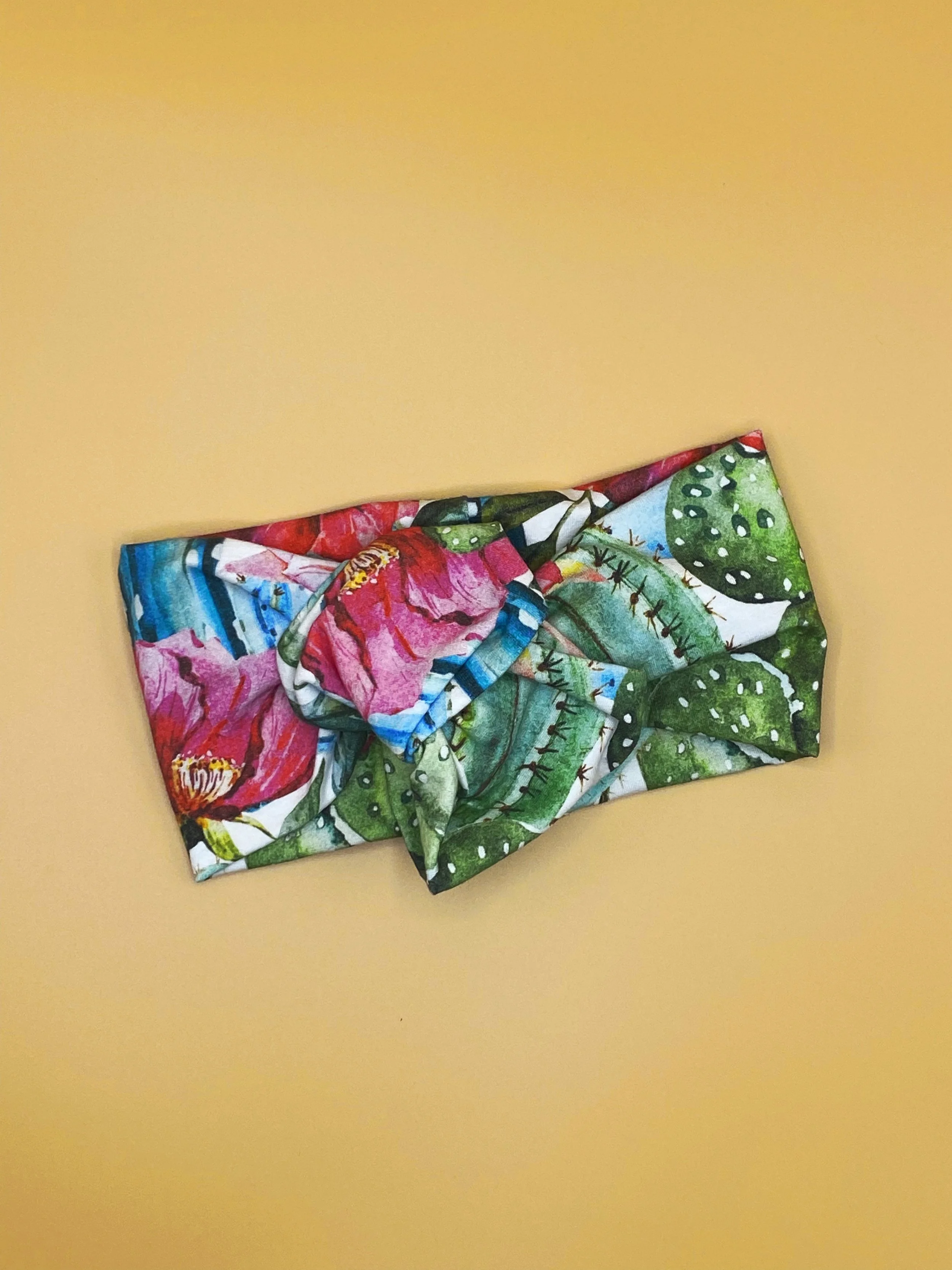 Watercolor Cactus Knot Headband