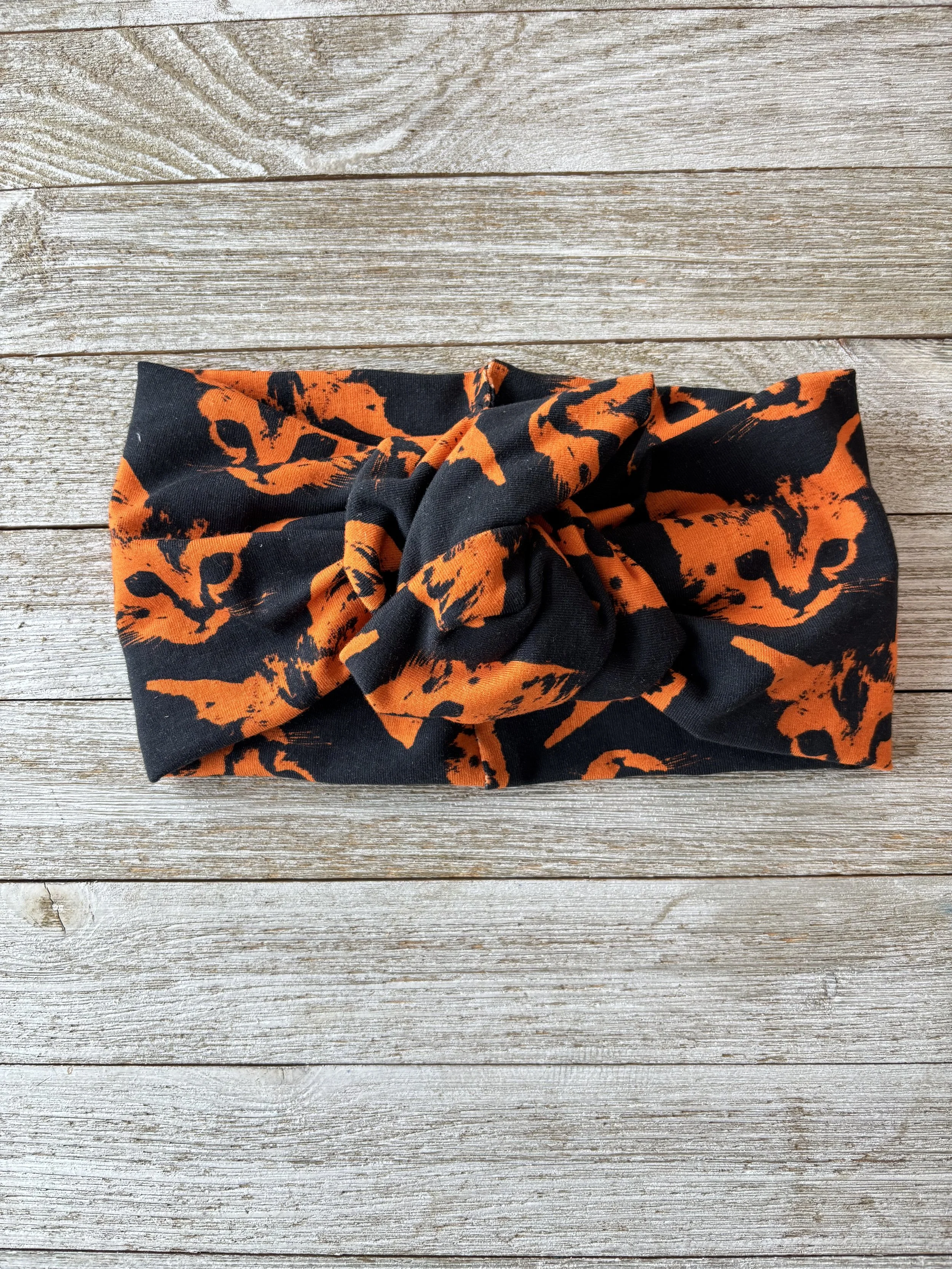 Neon Orange Cat Knot Headband