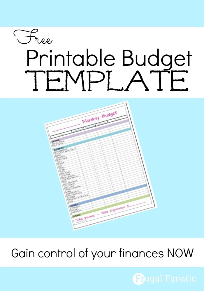 free monthly budget template