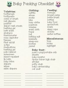 Baby Travel Checklist - Free Printable