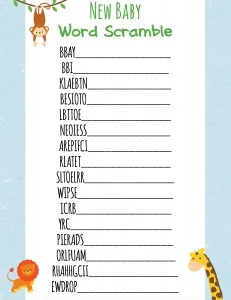 jungle theme baby shower games