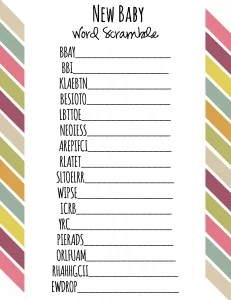 Free Printable Baby Shower Games