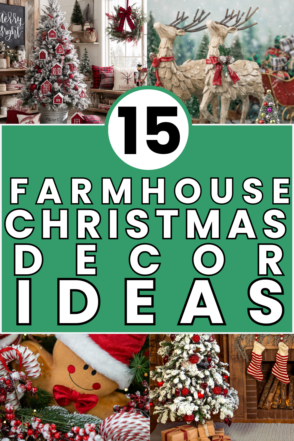 Create a cozy farmhouse Christmas tree with these simple ideas that use natural textures, warm lights, and traditional holiday accents.