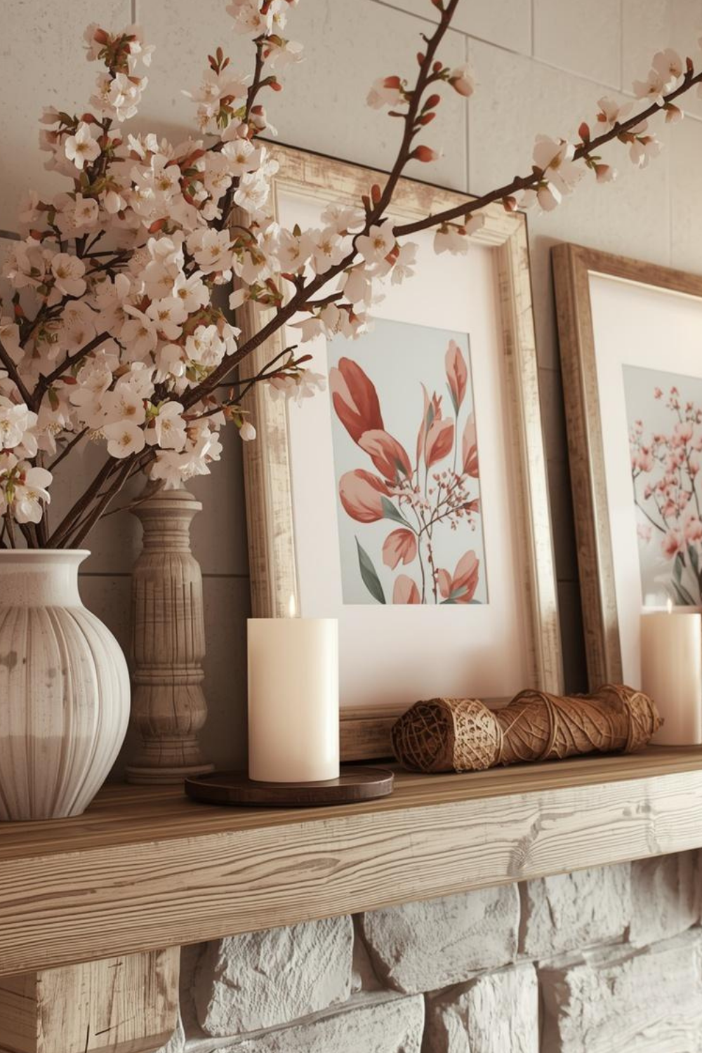 Looking for beautiful spring mantel ideas? These 15 spring fireplace mantel decor ideas include farmhouse styling, neutral decor, floral arrangements, and Easter mantel inspiration to refresh your home this season.