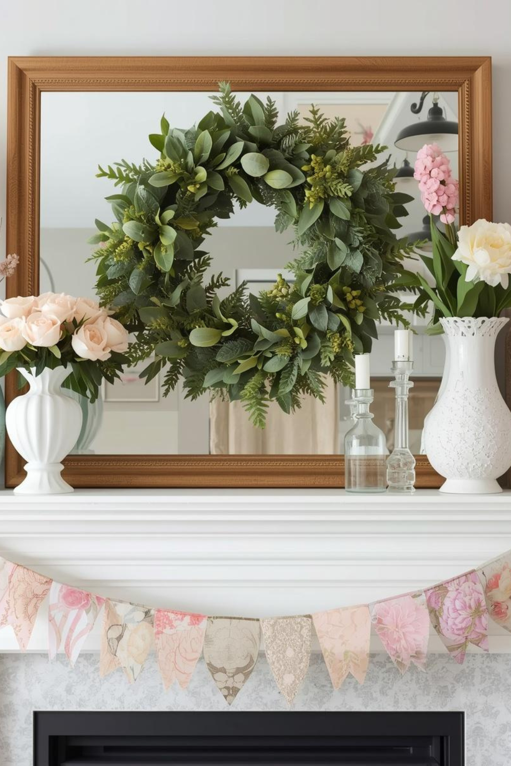 15 Farmhouse Spring Mantel Decorating Ideas