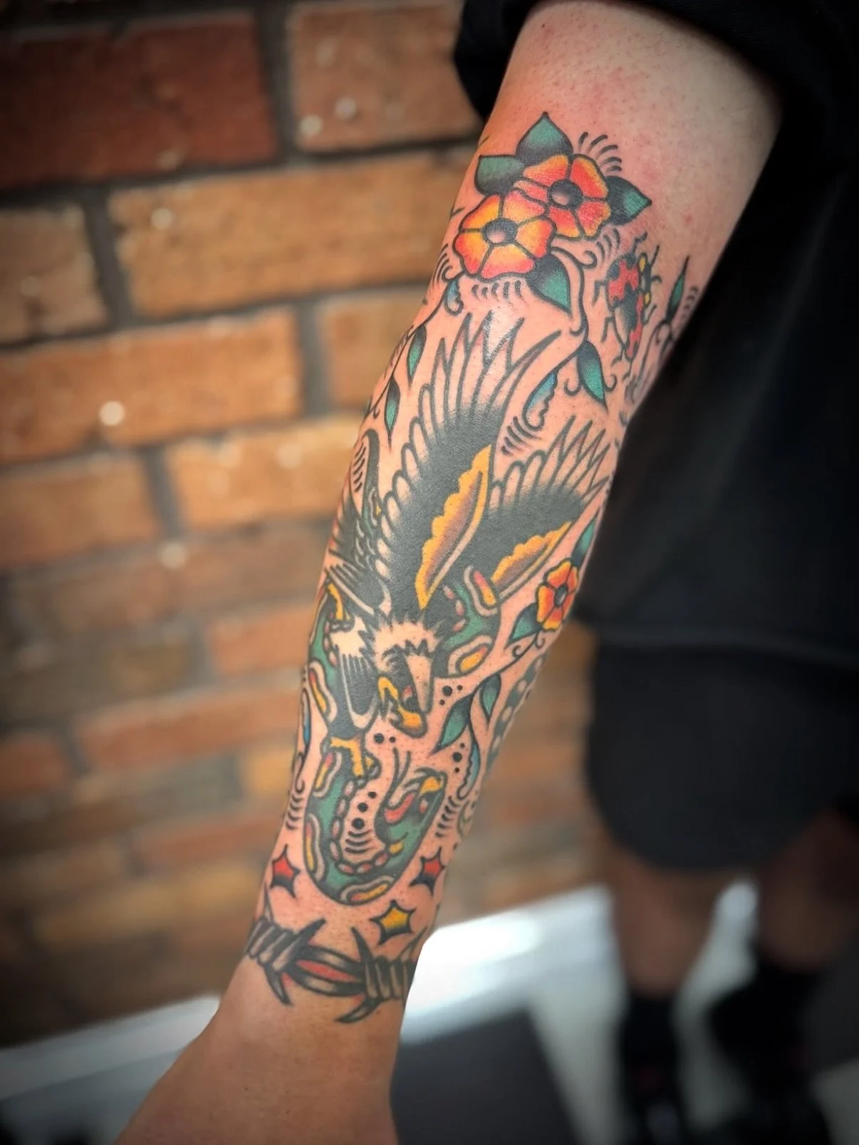 Work by @aaroncaldow 

.
.
.
.
#melbourne #tattoo #traditionaltattoo #blackwork  #tattoos