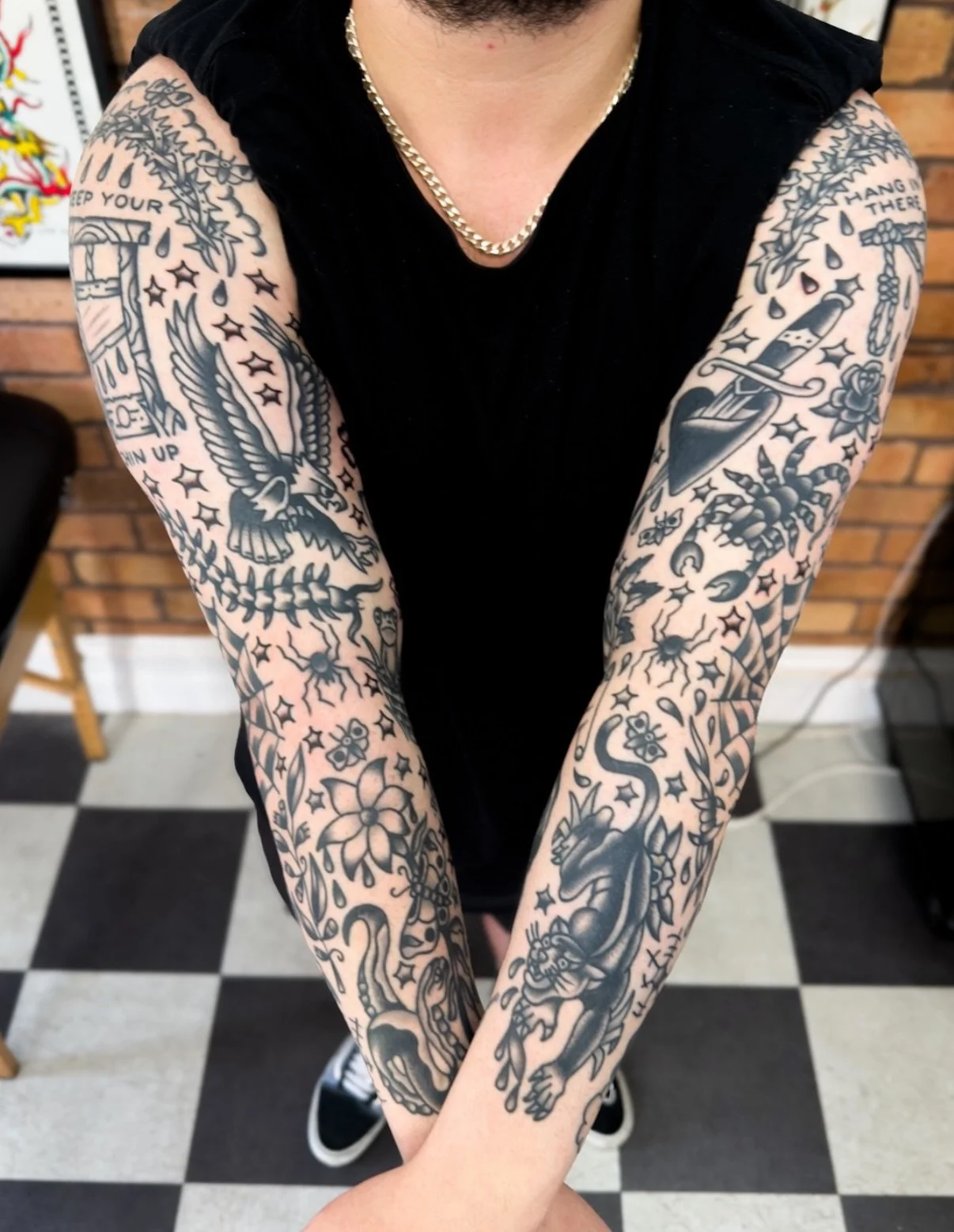 Work by @lukeetho 

.
.
.
.
#melbourne #tattoo #traditionaltattoo #blackwork  #tattoos