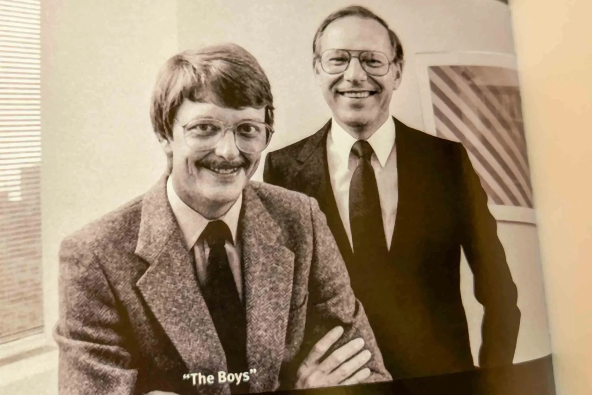 Bruce Blackburn (left) and Richard Danne in their New York City design studio, photographed in 1975 after completing the NASA Graphics Standards Manual.