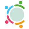 Colorful abstract icon resembling a clock or timer with segmented rings in green, blue, pink, and orange.