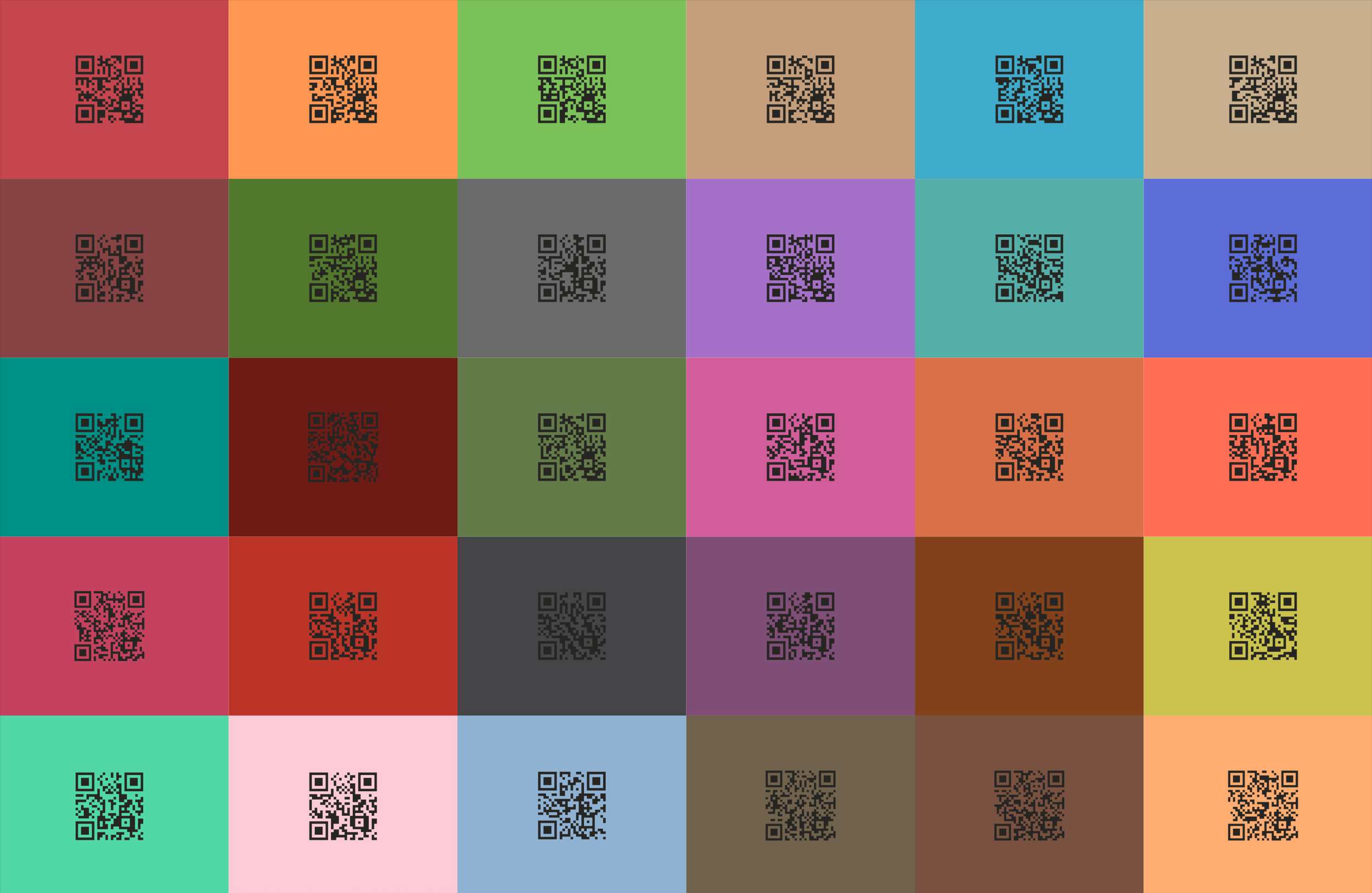grid of qr codes corresponding to the videos above
