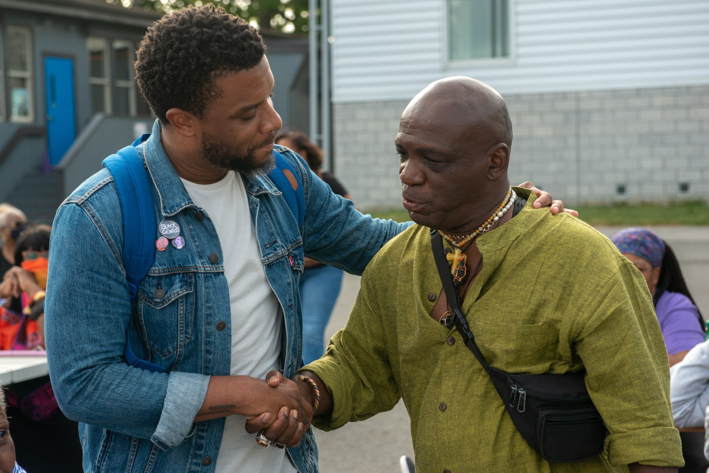 Keenan Scott II with a member of the Castle Hill YMCA.jpeg