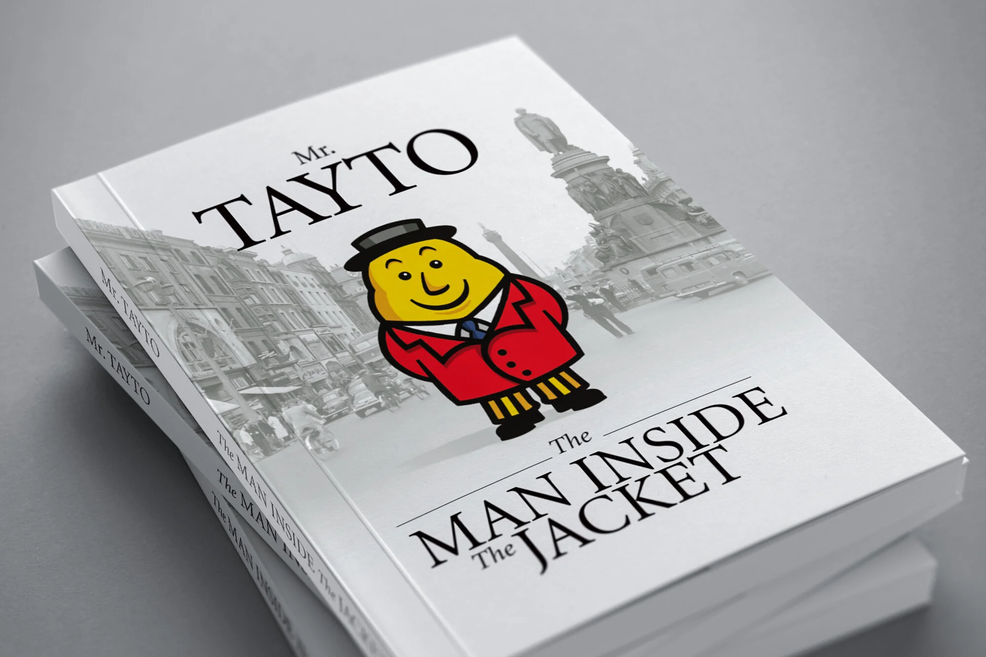 Tayto - The Man Inside The Jacket Book cover graphic design Dublin Freelance