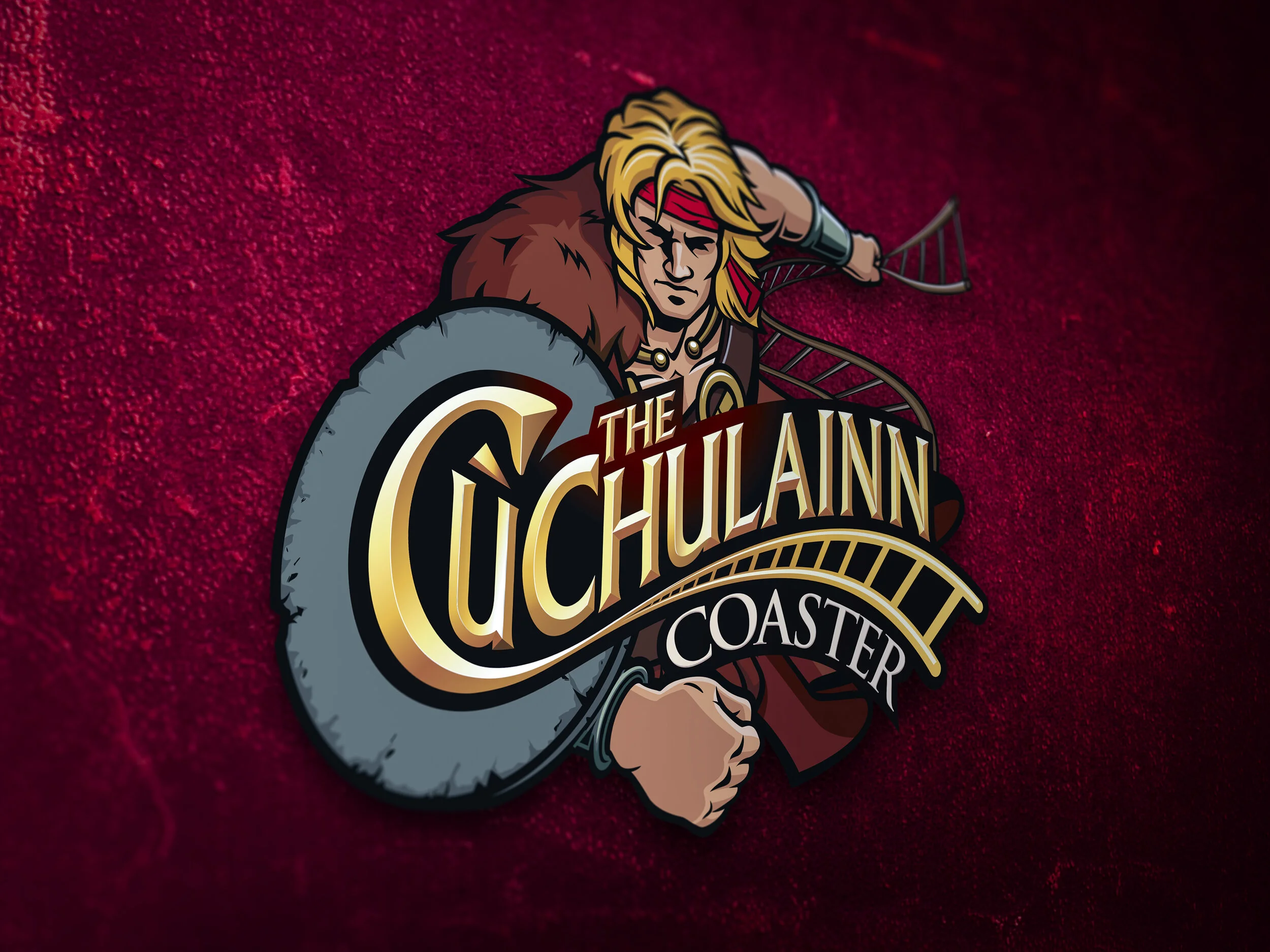 Tayto Cu Chulainn Roller Coaster Logo Graphic Design Freelance Dublin Theme Park