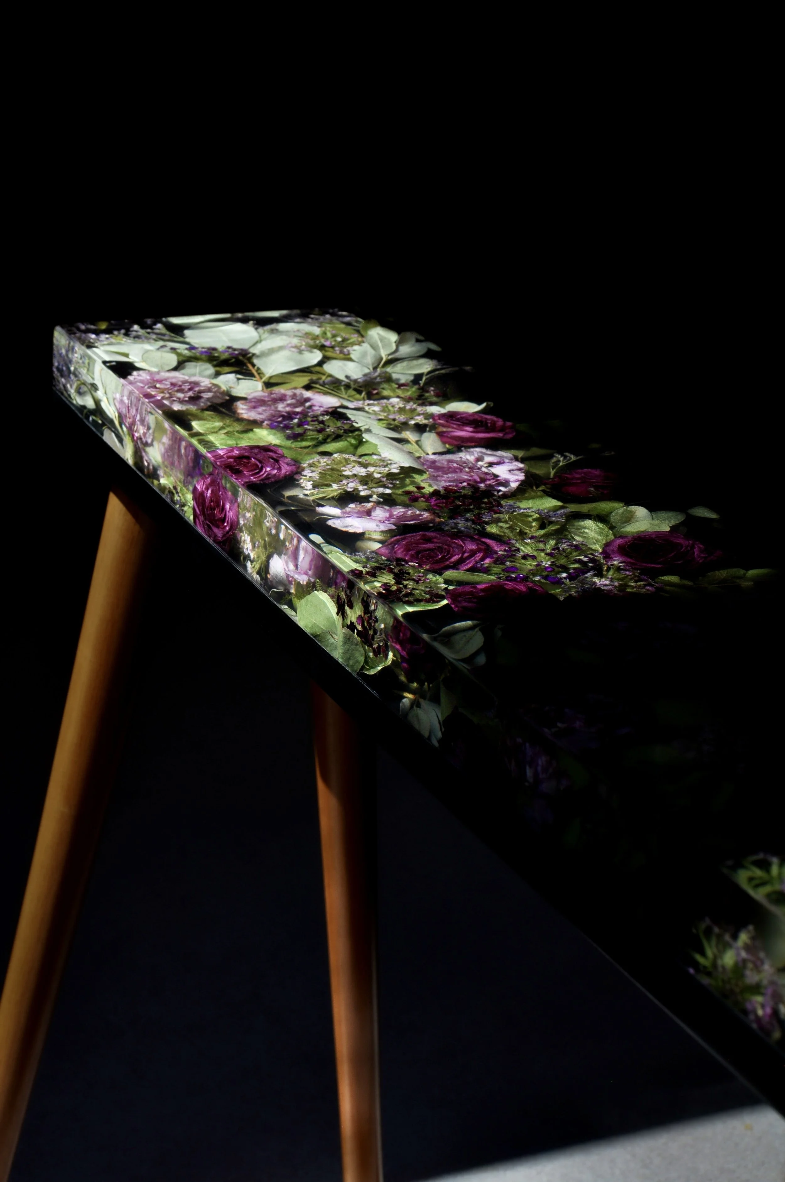 Lucy Did This - Wedding & Memorial Flowers - Preserved Flower Resin Console Table - 90 x 20cm