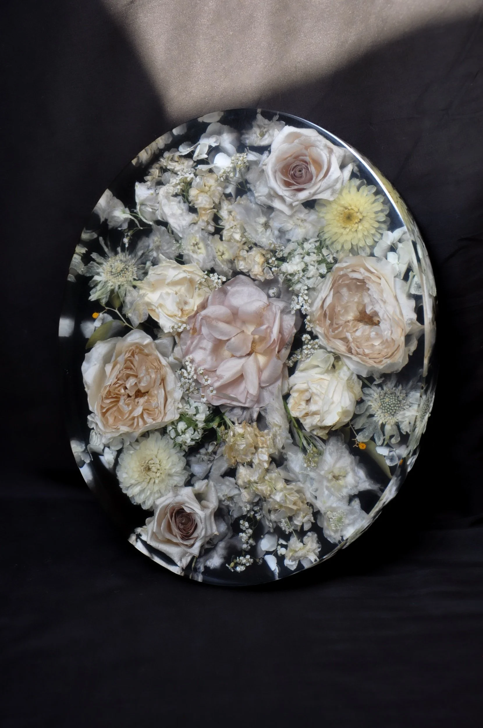 Lucy Did This | Bespoke Art, Hand Made by Lucy Sykes | Preserved wedding flower resin wall hung oval art