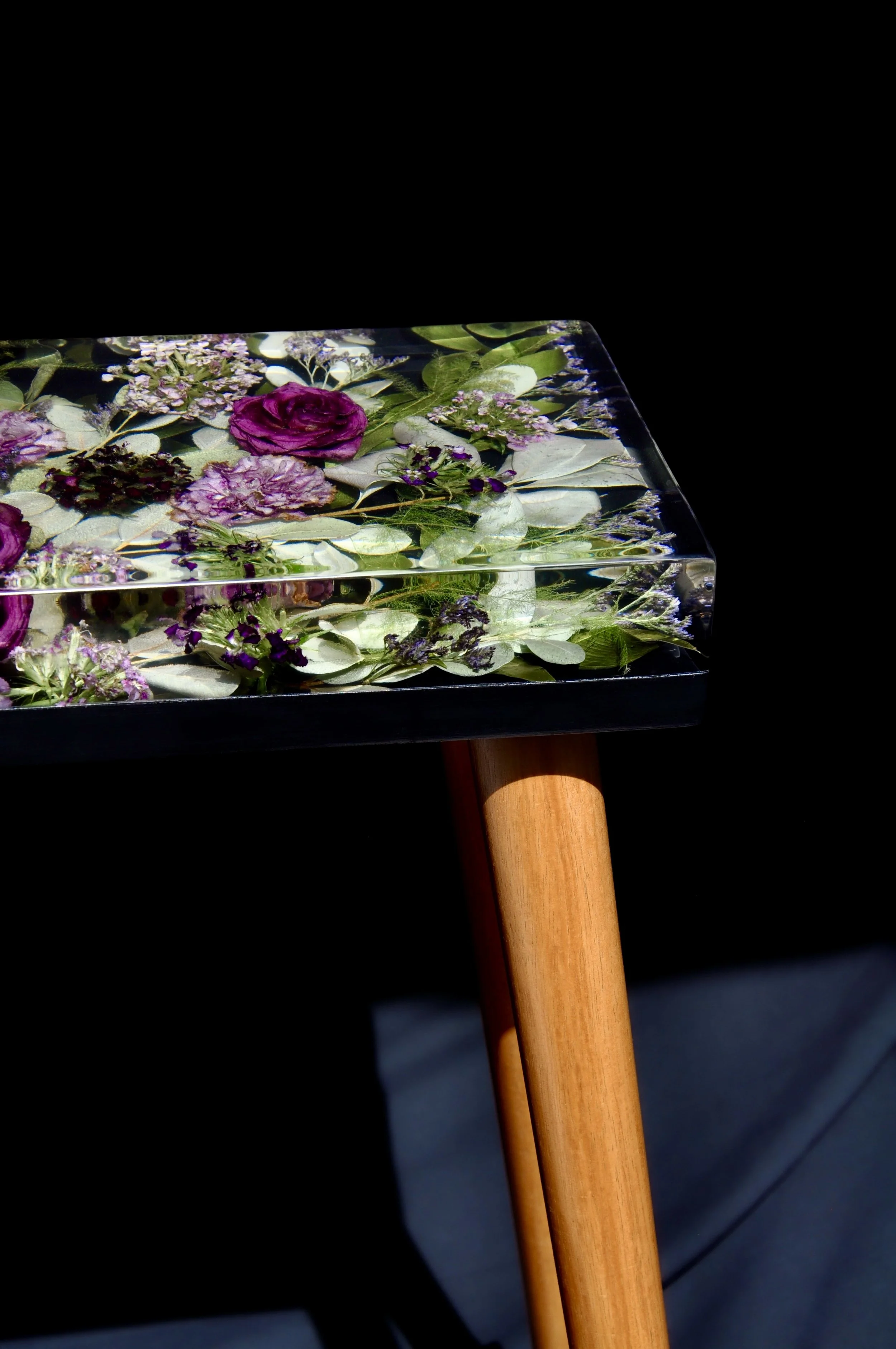 Lucy Did This - Wedding & Memorial Flowers - Preserved Flower Resin Console Table - 90 x 20cm