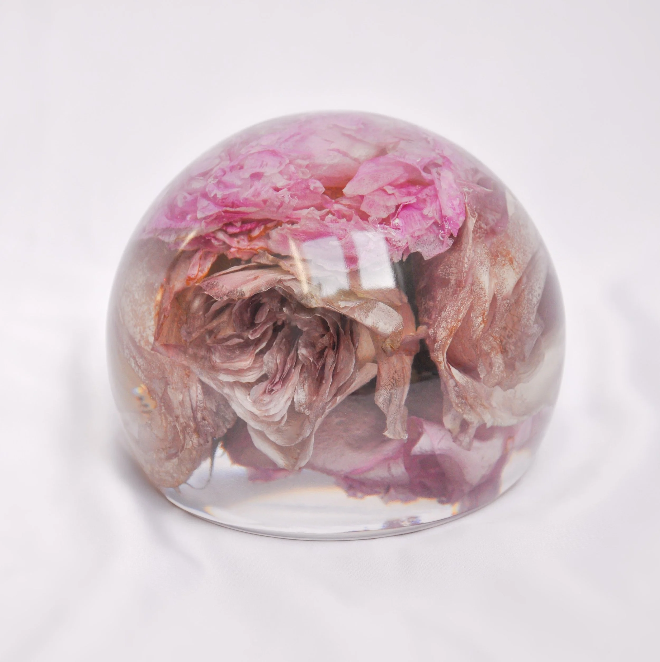 Lucy Did This | Bespoke Art, Hand Made by Lucy Sykes | Preserved wedding flower resin sphere 14cm