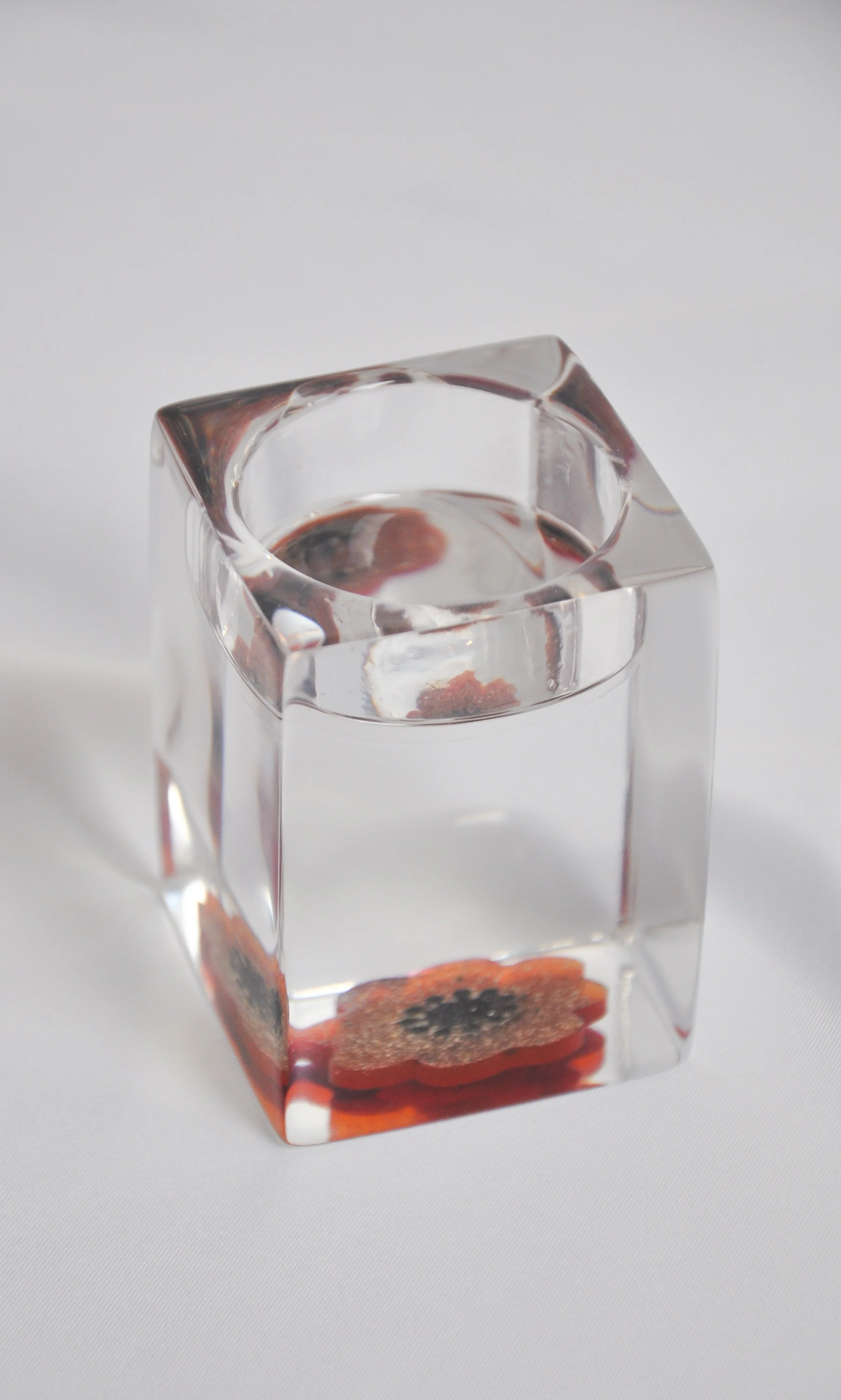 Bespoke Encapsulated Ashes Resin Single Tea Light Holder