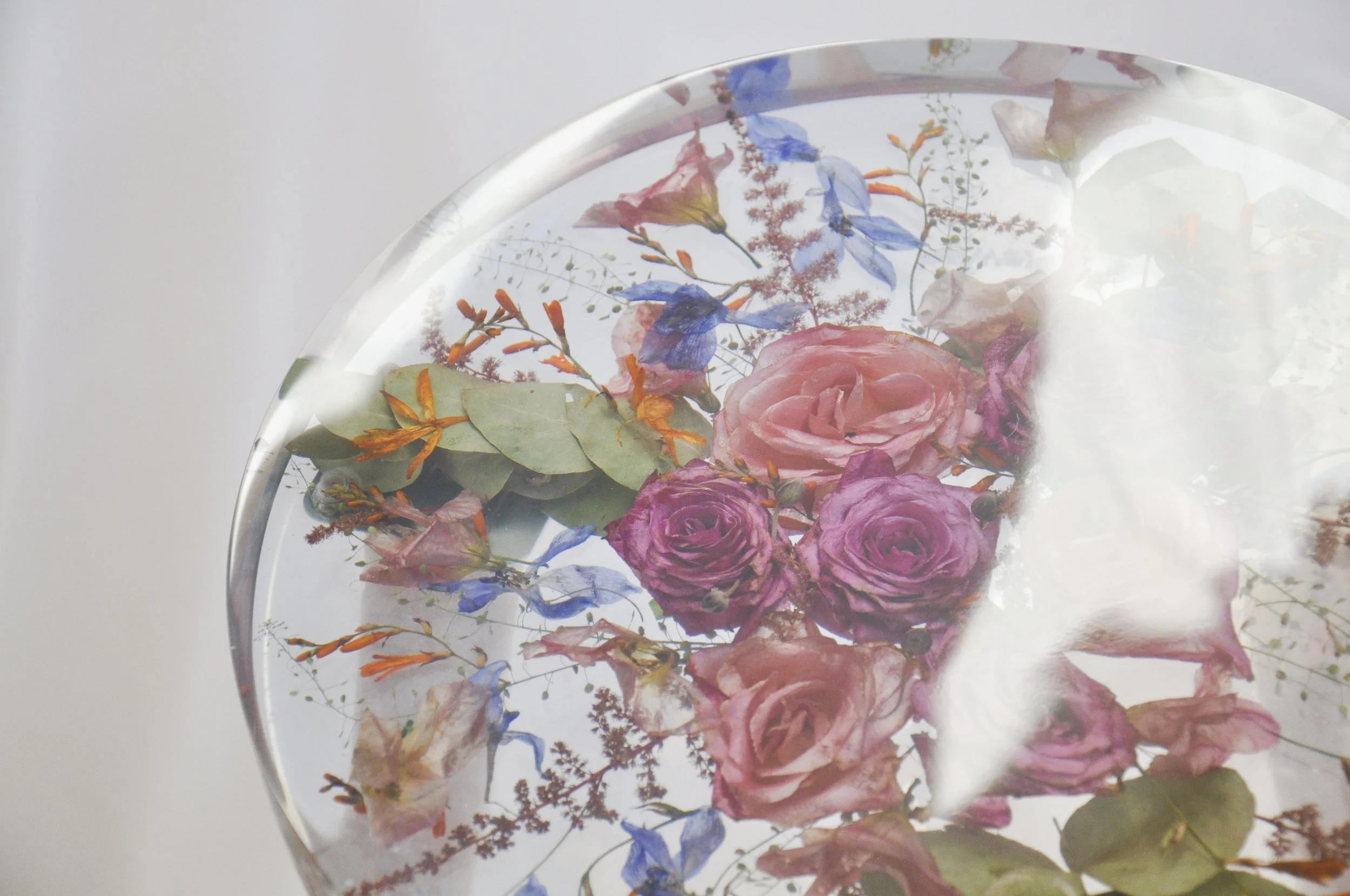 Lucy Did This | Bespoke Art, Hand Made by Lucy Sykes | Preserved wedding flower resin 30cm circle table