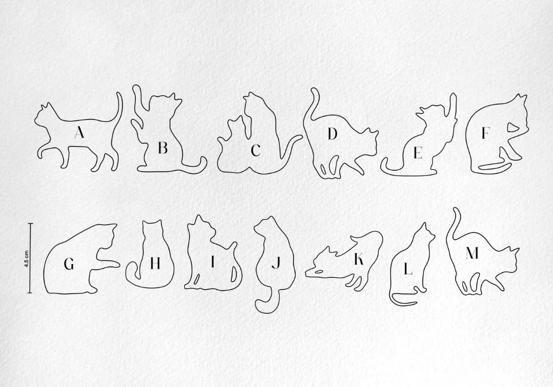 Lucy Did This | Bespoke Art, Hand Made by Lucy Sykes | Cat silhuoette shapes for resin preservation