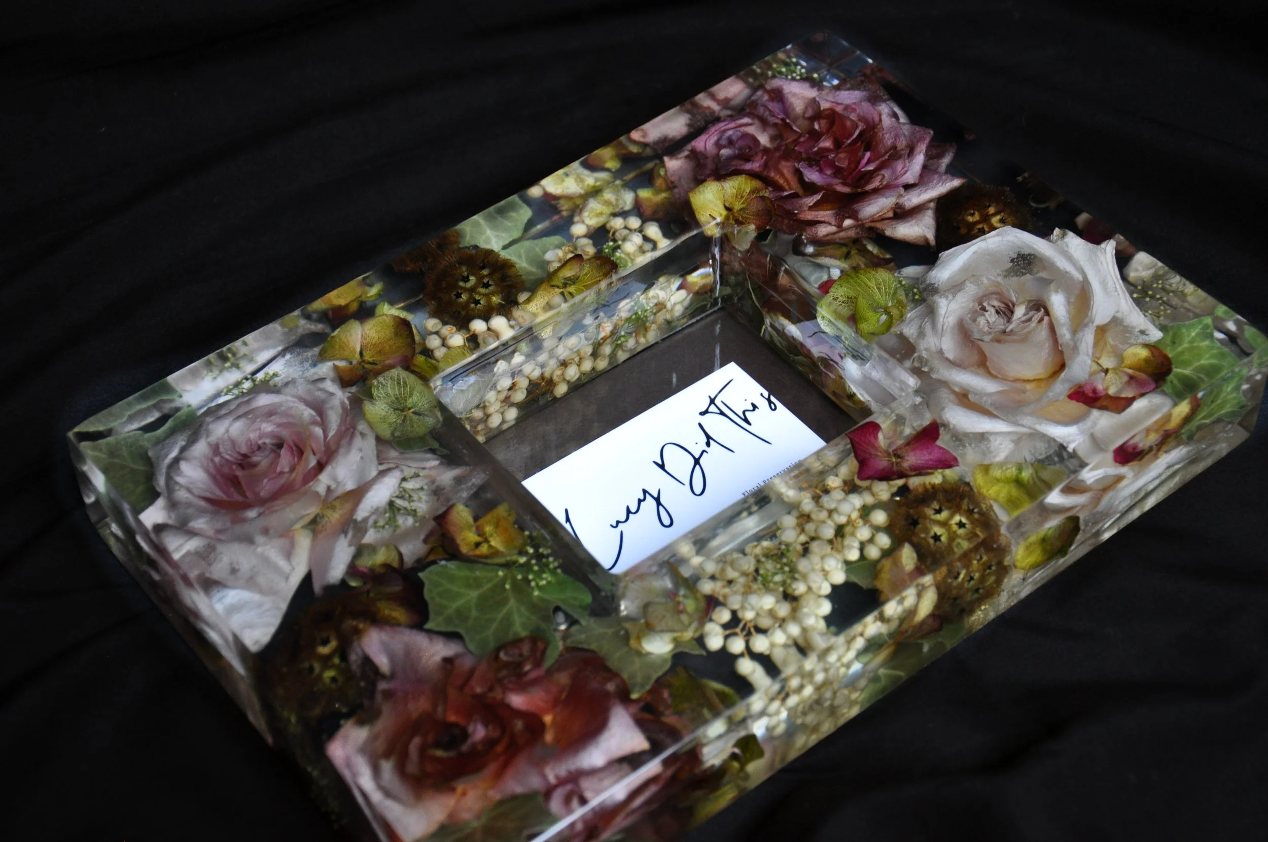 Lucy Did This | Bespoke Art, Hand Made by Lucy Sykes | Preserved wedding flower resin photo frame