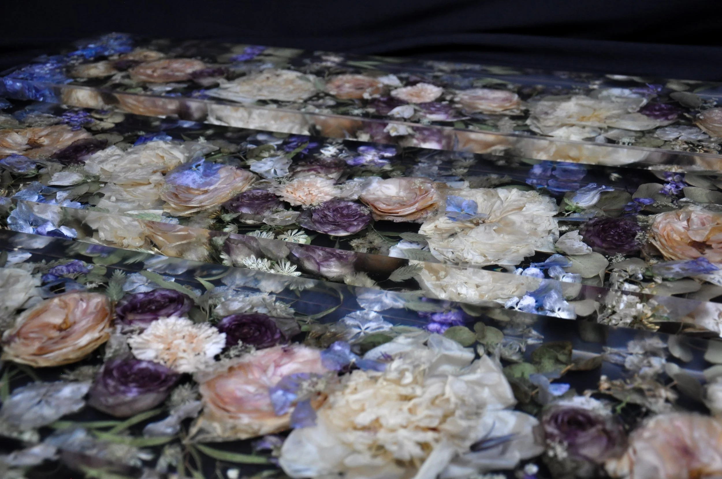 Lucy Did This | Bespoke Art, Hand Made by Lucy Sykes | Preserved wedding flower resin large rectangle block 90 x 20cm