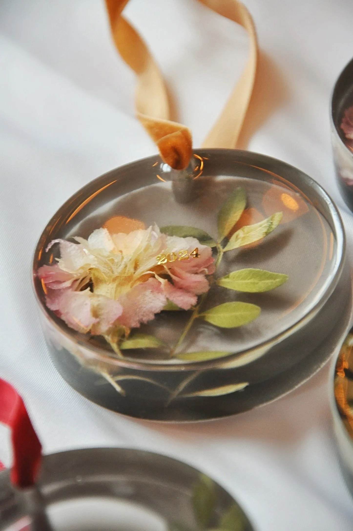 Lucy Did This | Bespoke Art, Hand Made by Lucy Sykes | Preserved wedding flower resin Christmas tree decorations