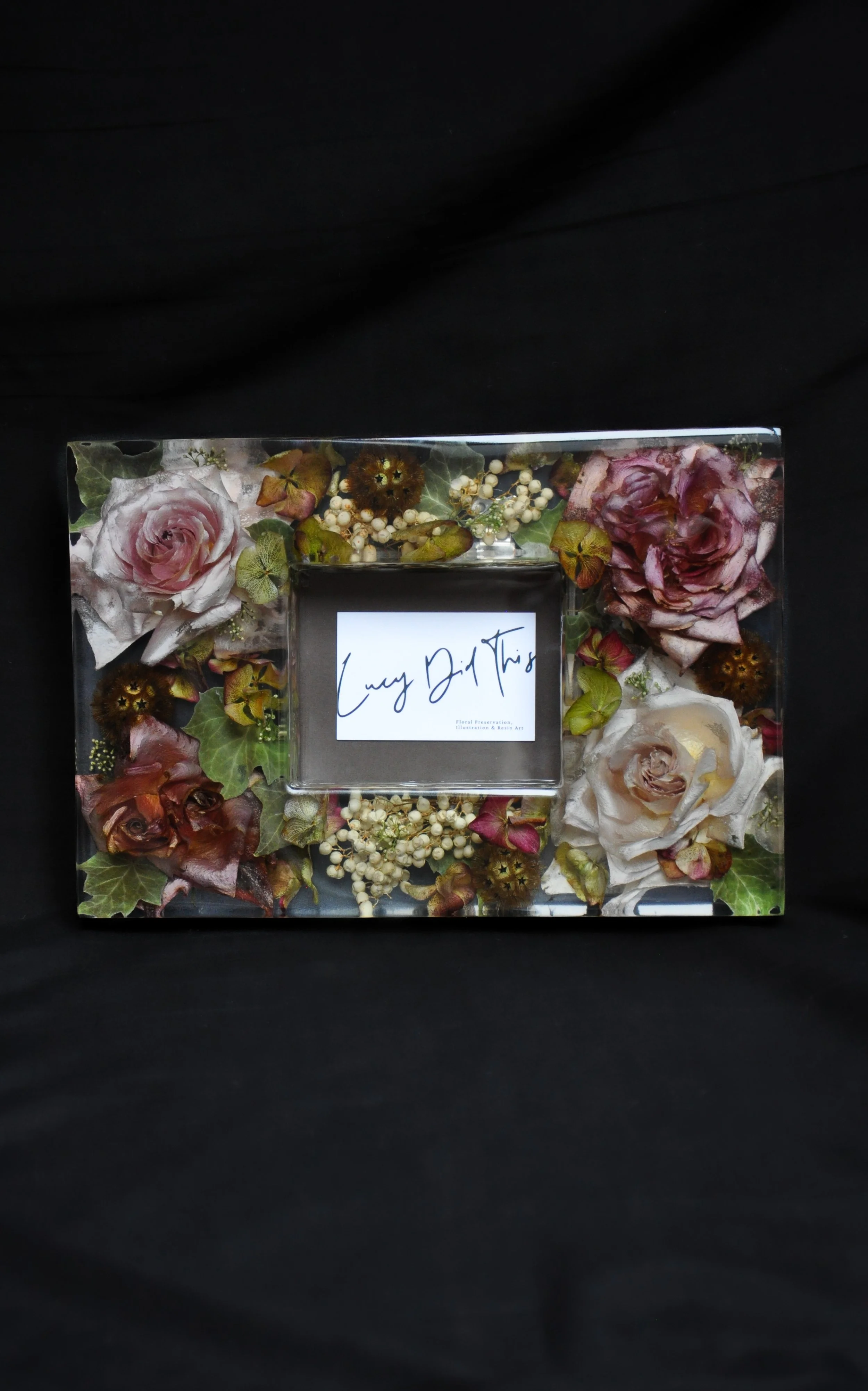 Lucy Did This | Bespoke Art, Hand Made by Lucy Sykes | Preserved wedding flower resin photo frame