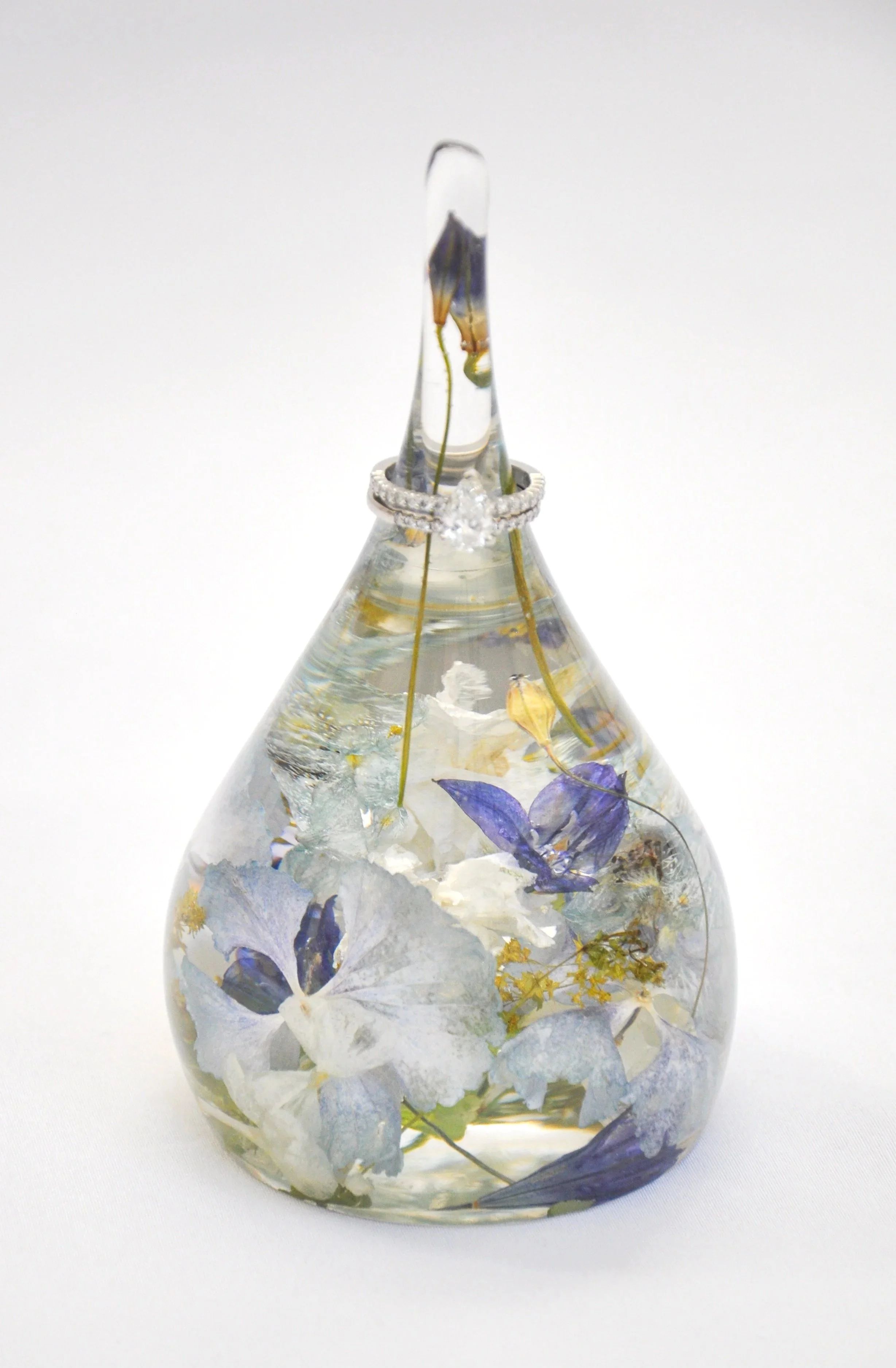 Lucy Did This | Bespoke Art, Hand Made by Lucy Sykes | Preserved wedding flower resin teardrop ring holder