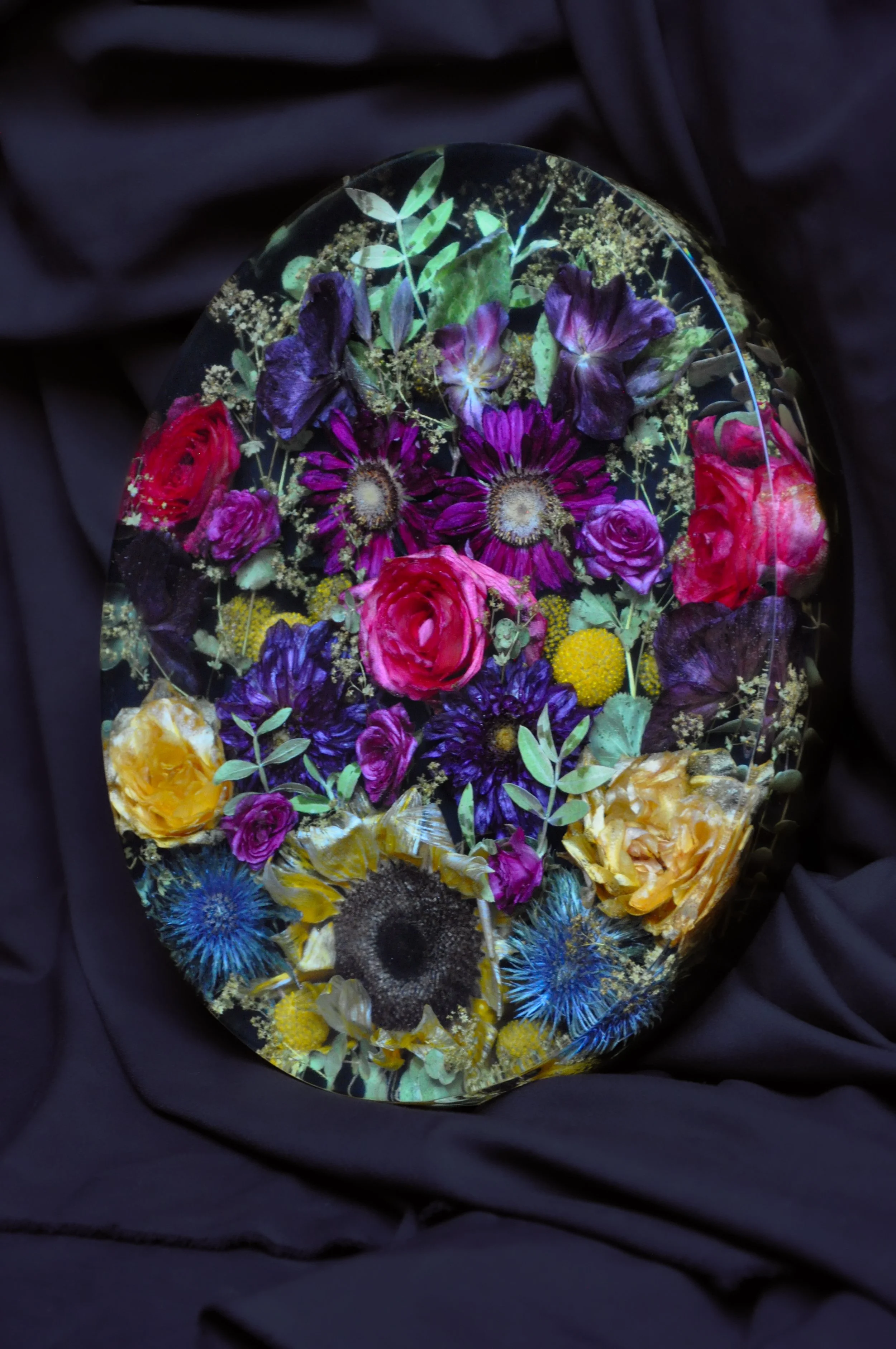 Lucy Did This | Bespoke Art, Hand Made by Lucy Sykes | Preserved wedding flower resin wall hung oval art
