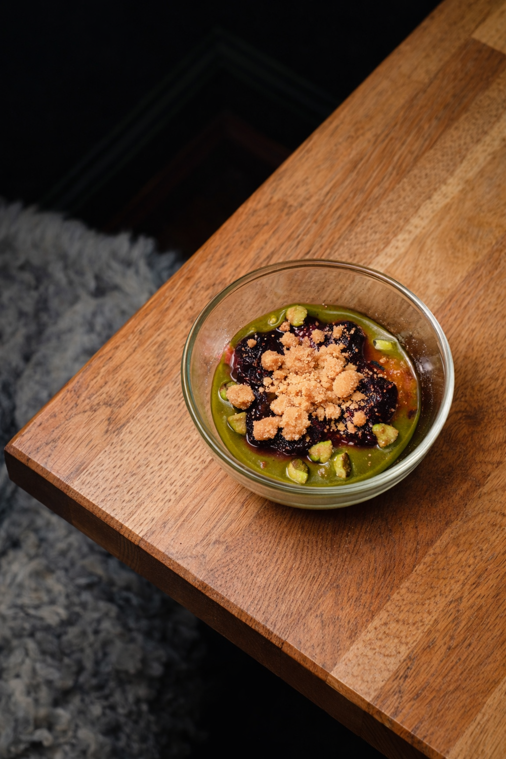 Kinako panna cotta, English cherry, kaffir lime.PNG