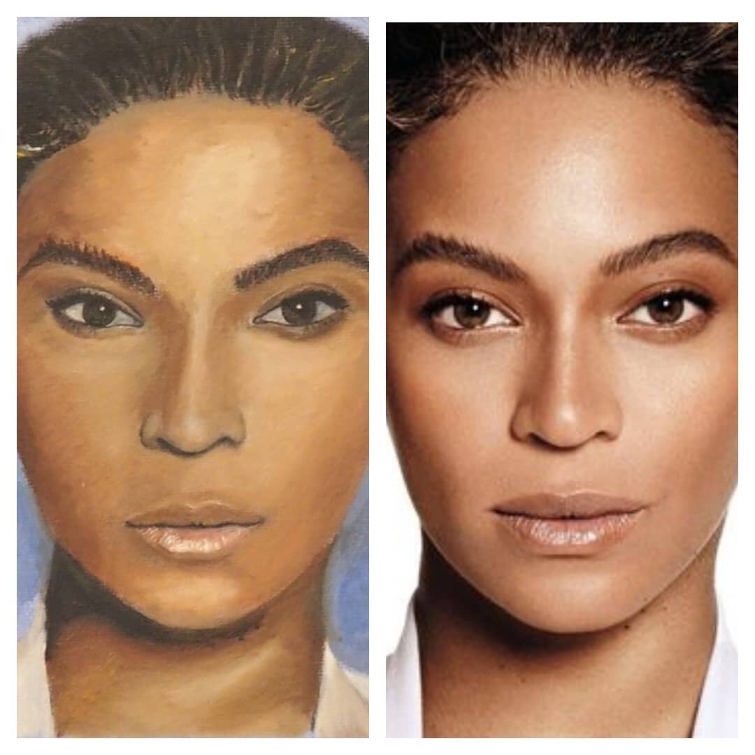 ⁣⁣
⁣⁣
*Painting*⁣⁣
&quot;Beyonc&eacute; Knowles&quot;⁣⁣
⁣⁣
My first portrait painting ever! 🎨 Do you recognize this picture? I've used it before; last year when I started to draw portraits. ⁣⁣
I was curious what the result would be if I made a paint