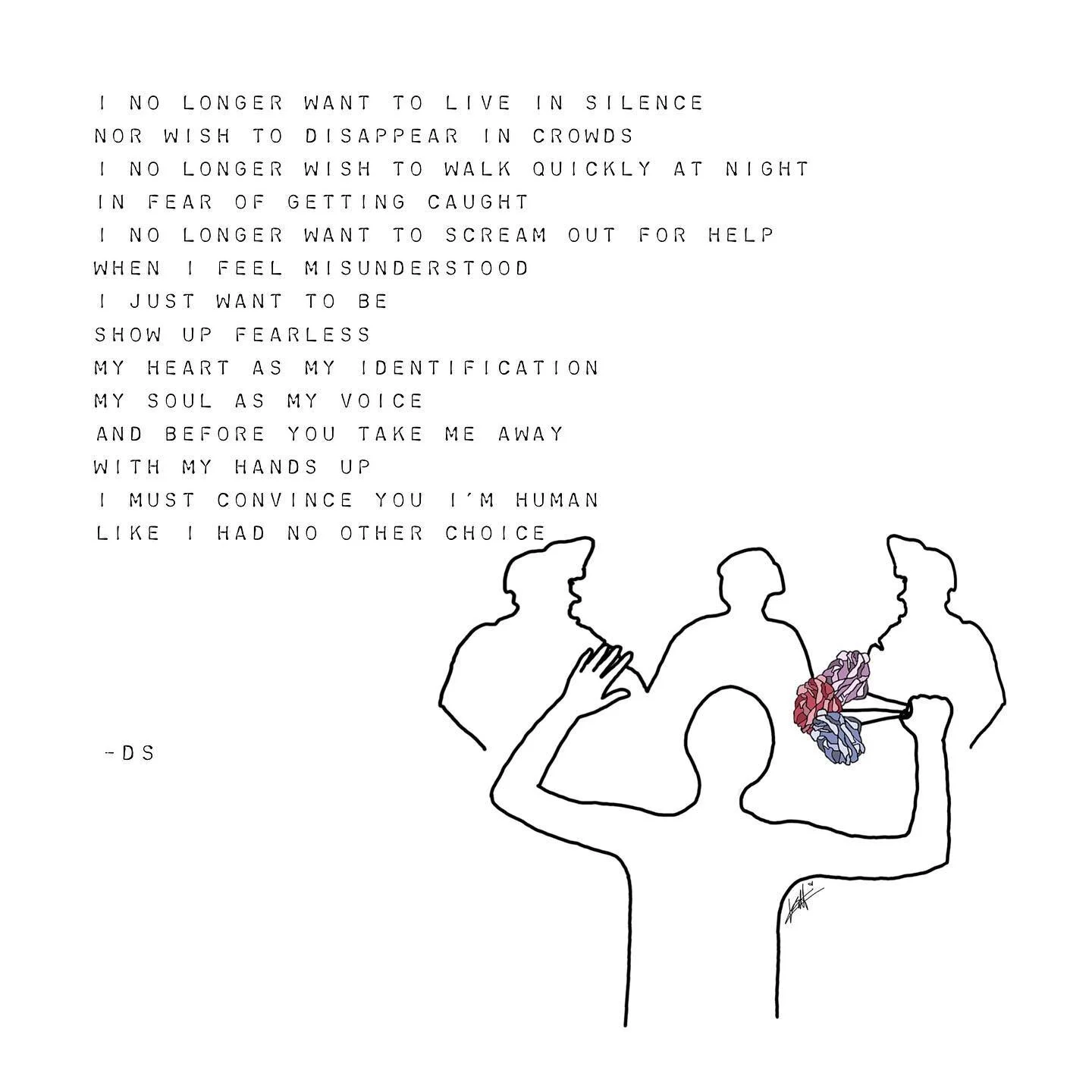 In your life, you have probably interacted with one person who is living undocumented in this country. This poem is trying to put into words (almost impossible to do) what it feels like to live and be undocumented🥀🌹

.
.
.
#poetry #asylumseekers #a