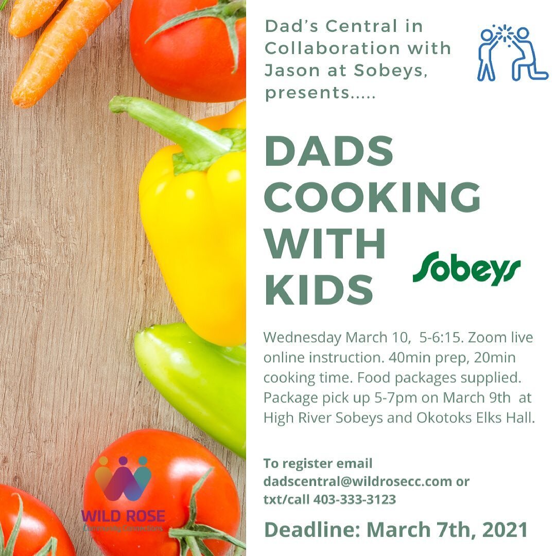 Dad&rsquo;s Cooking with Kids! 👨&zwj;🍳 👩&zwj;🍳 

In collaboration with Sobeys High River we are so excited to cook Chicken fajitas with you in your very own kitchen! Wednesday March, 10th 5-7pm we will Zoom together and make a fabulous meal. Shou