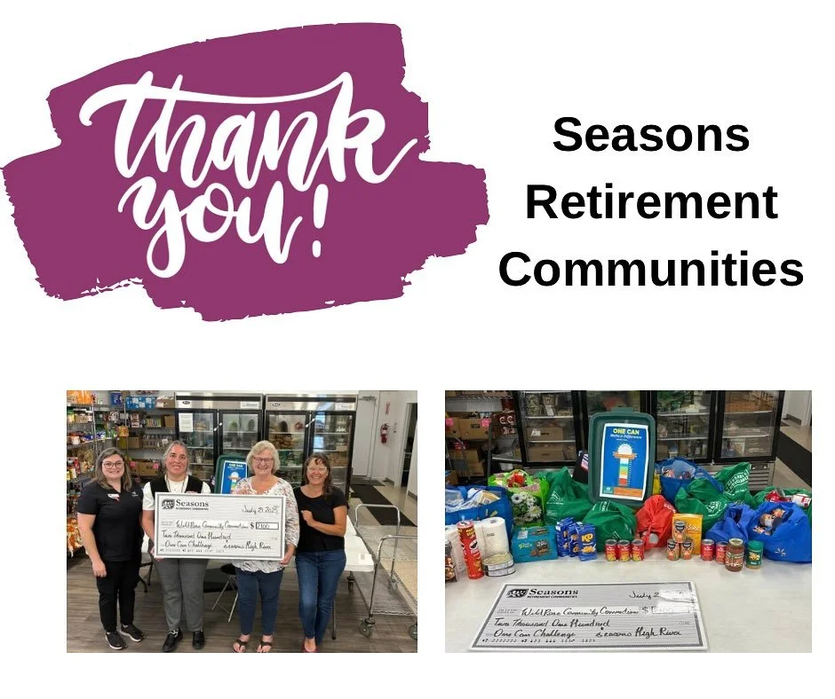 An incredibly big thank tumor to Seasons Retirement Communities in High River for raising $2100 and 317 pounds of food for our Feed the Need campaign! Thank you to the staff, residents and their families for the much needed support for our clients an