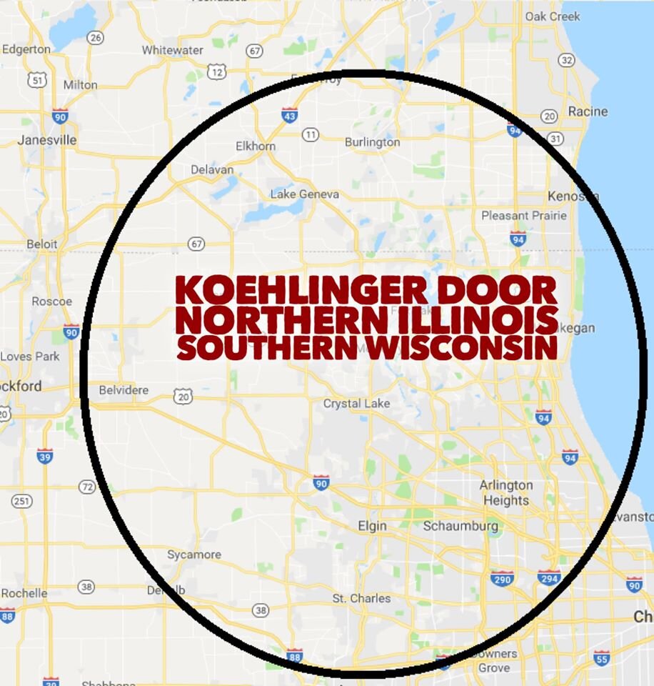Koehlinger Door Service Area Across Northern Illinois and Southern Wisconsin