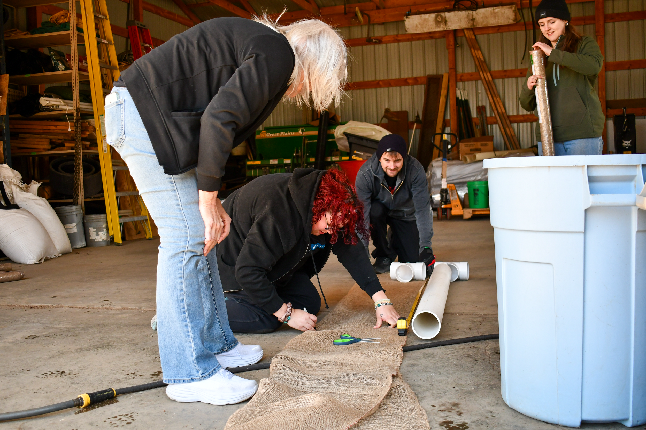 Preparing the Burlap Sacks