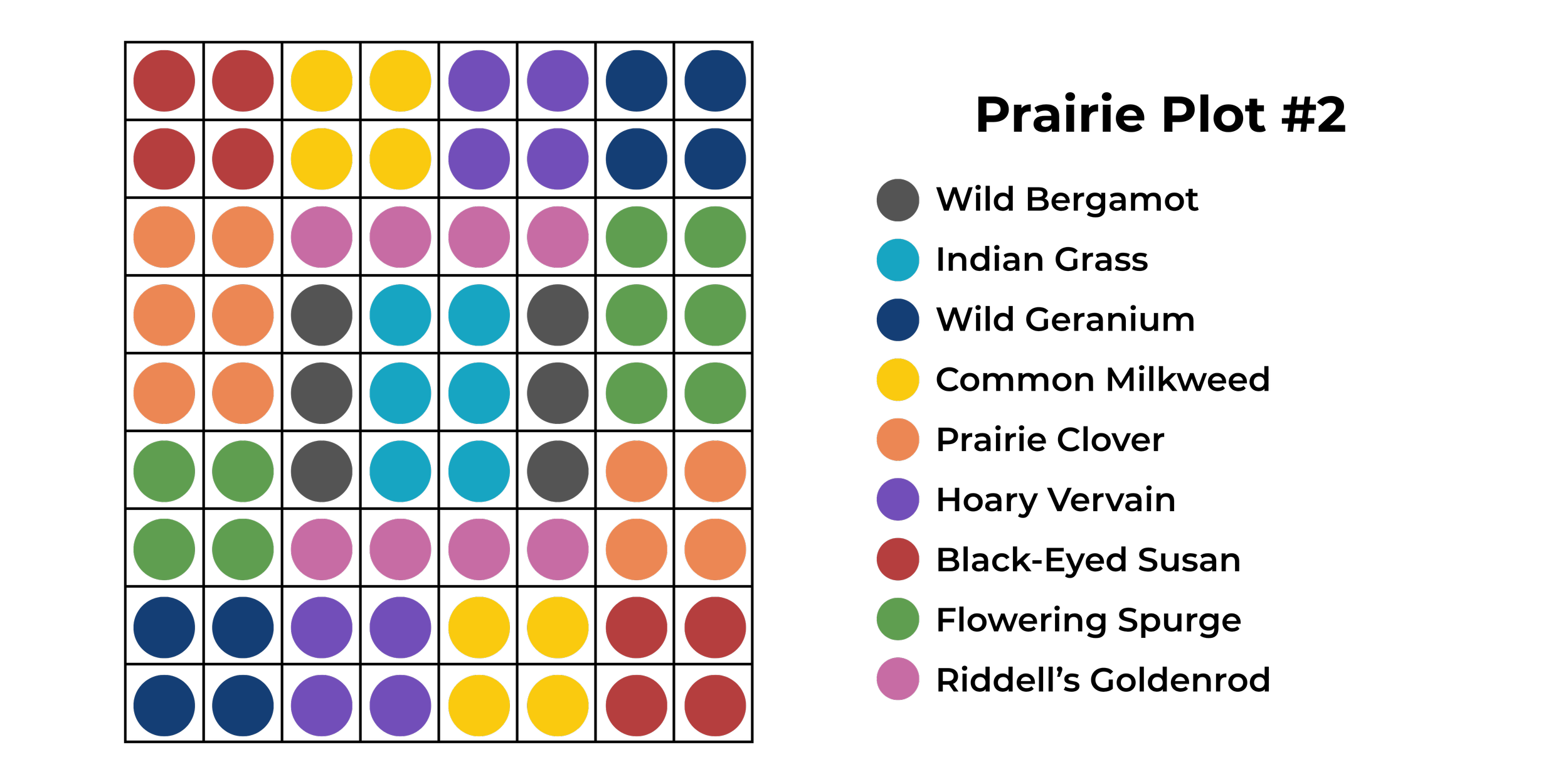 Color palette chart with symbols and their names for various colors, arranged in rows and columns.